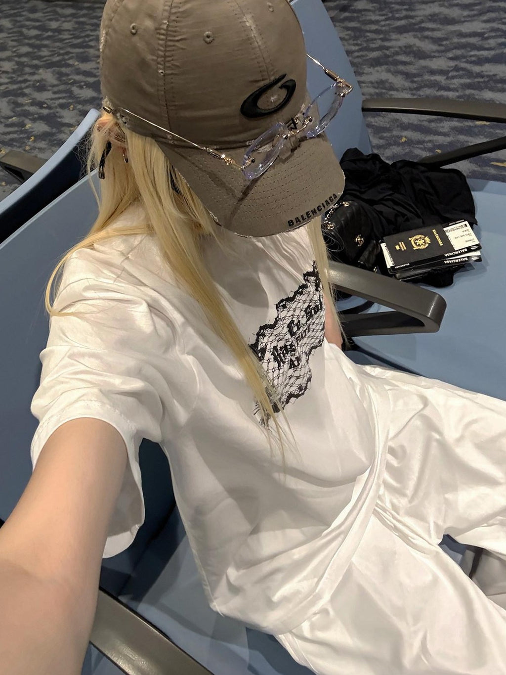 Rase le sol Collar Label Short Sleeve Relaxed Fit Design Women's Oversized T-shirts