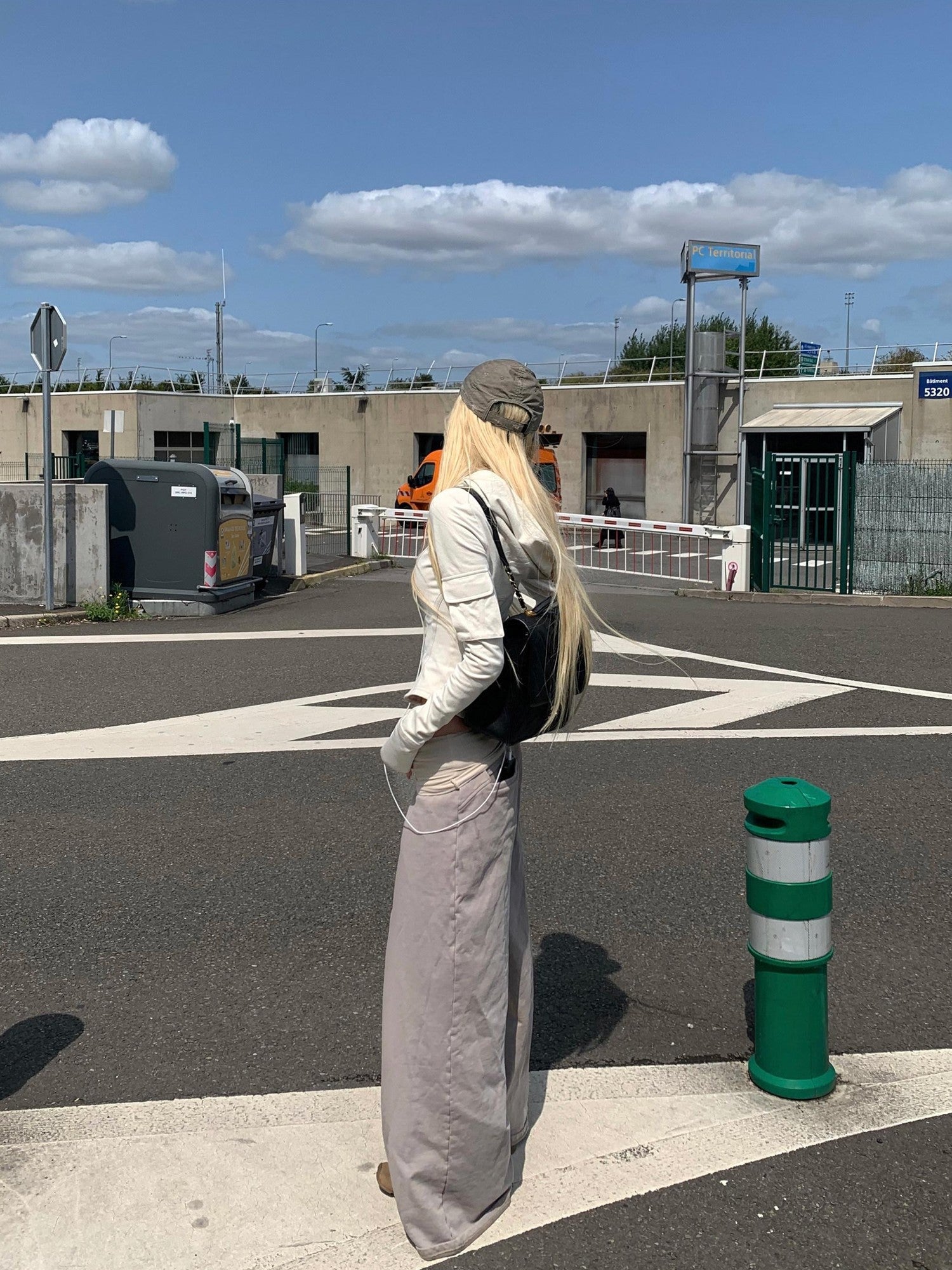 Rase le sol Colorblock Patchwork Tactical Waist Relaxed Casual Women's Wide-leg Pants