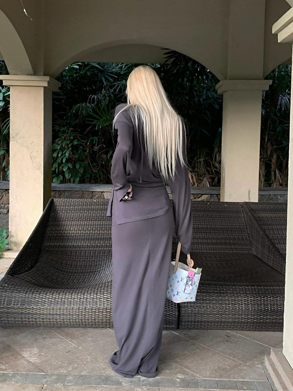 Rase le sol Cool Relaxed Fit Asymmetrical Long Sleeve Women's Matching Skirt Sets