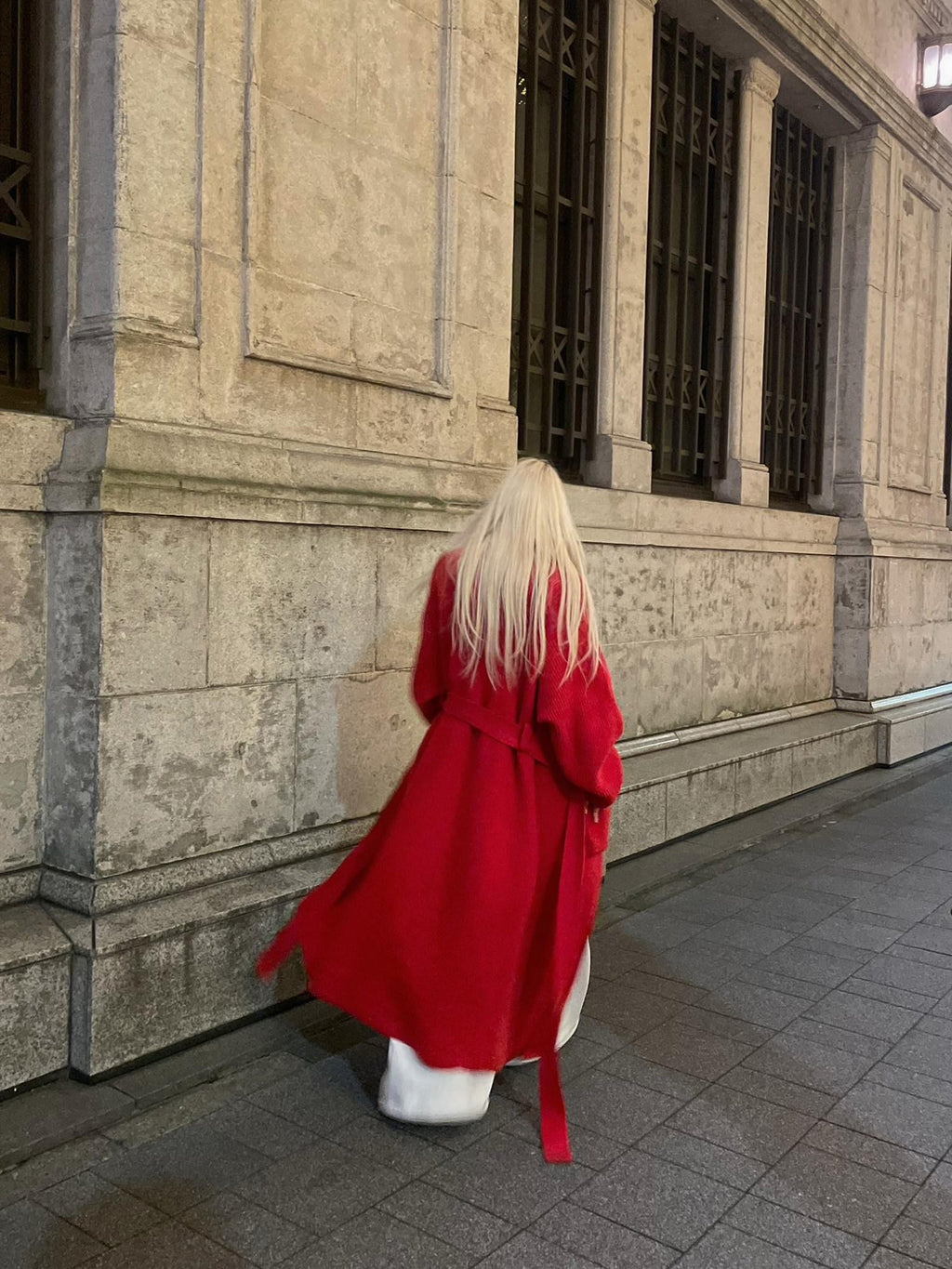 Rase le sol Crimson Long Slouchy Open Front Knit Sweater Coat Women's Cardigans