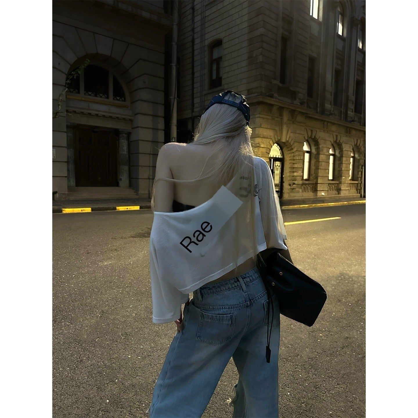 Rase_le_sol_Cropped_Printed_Short_Sleeve_Women's_Tencel_Wool_Off-shoulder_T-shirts_1048461214274_MISSTT