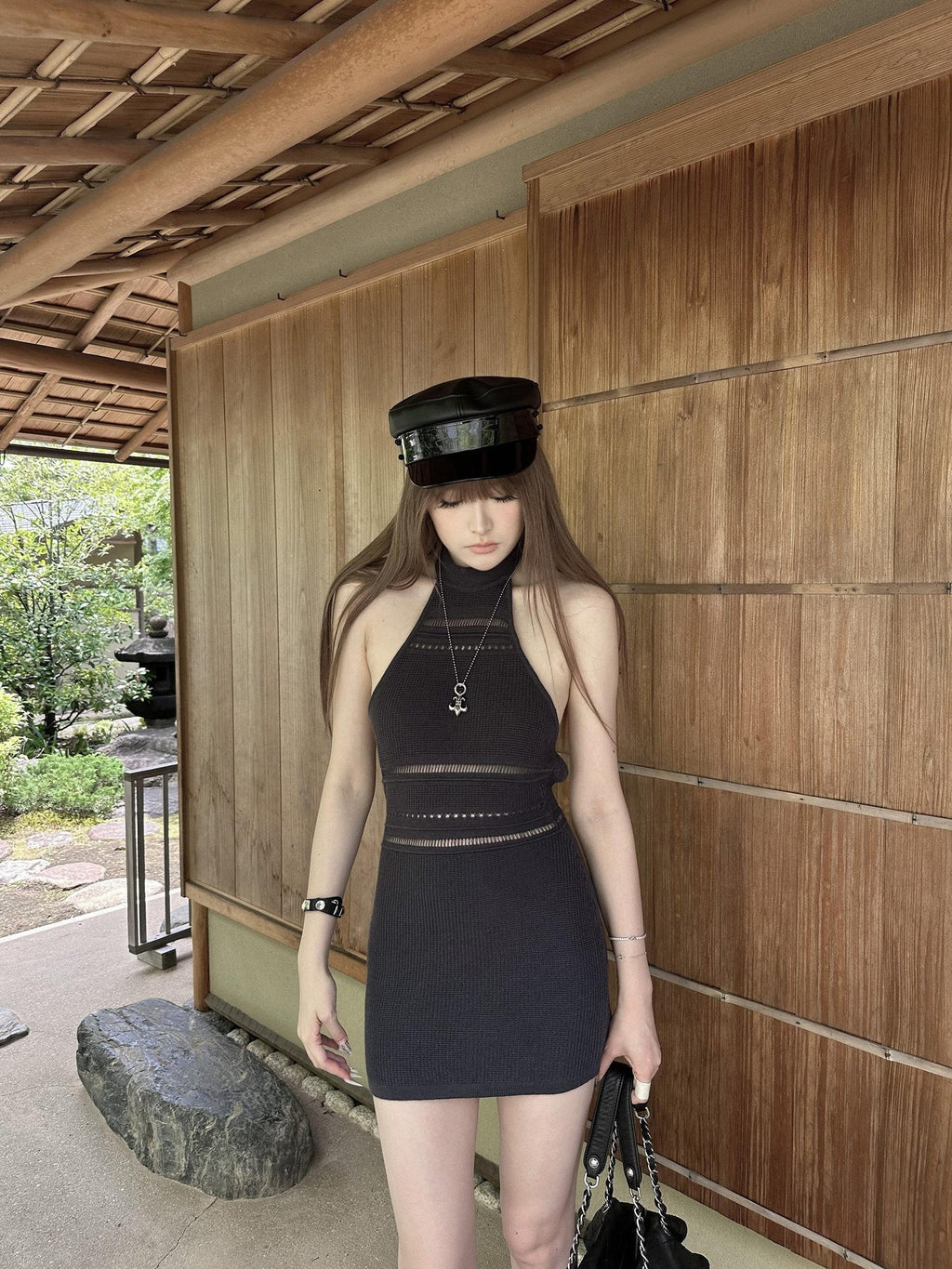 Rase le sol Cutout Halter Backless Hip Hugging Women's Bodycon Mini Dresses