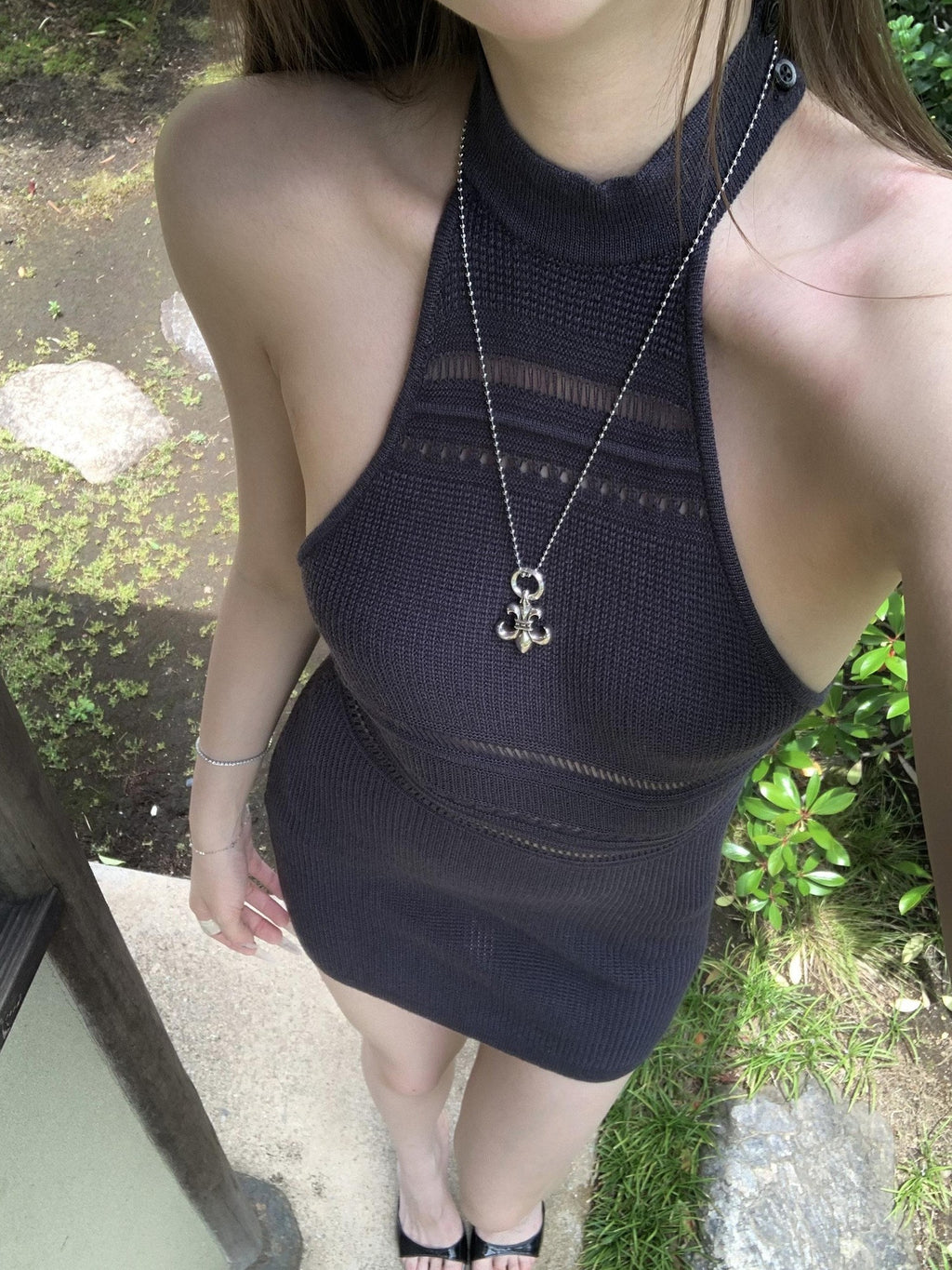 Rase le sol Cutout Halter Backless Hip Hugging Women's Bodycon Mini Dresses