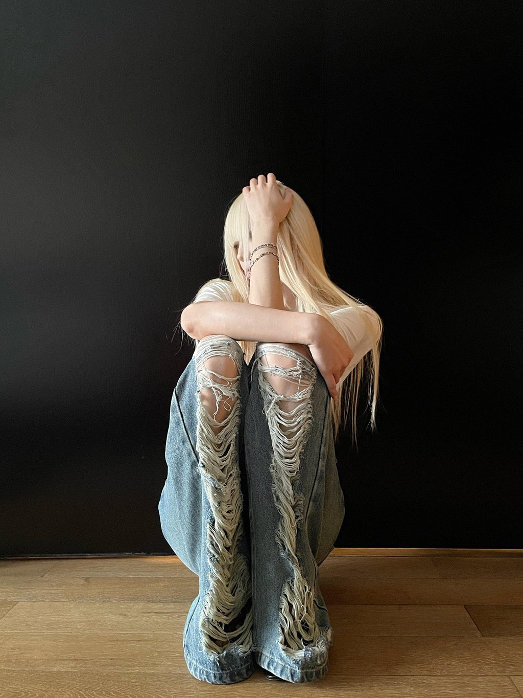 Rase le sol Distressed American Vintage Low Waist Micro Flare Women's Denim Bootcut Jeans