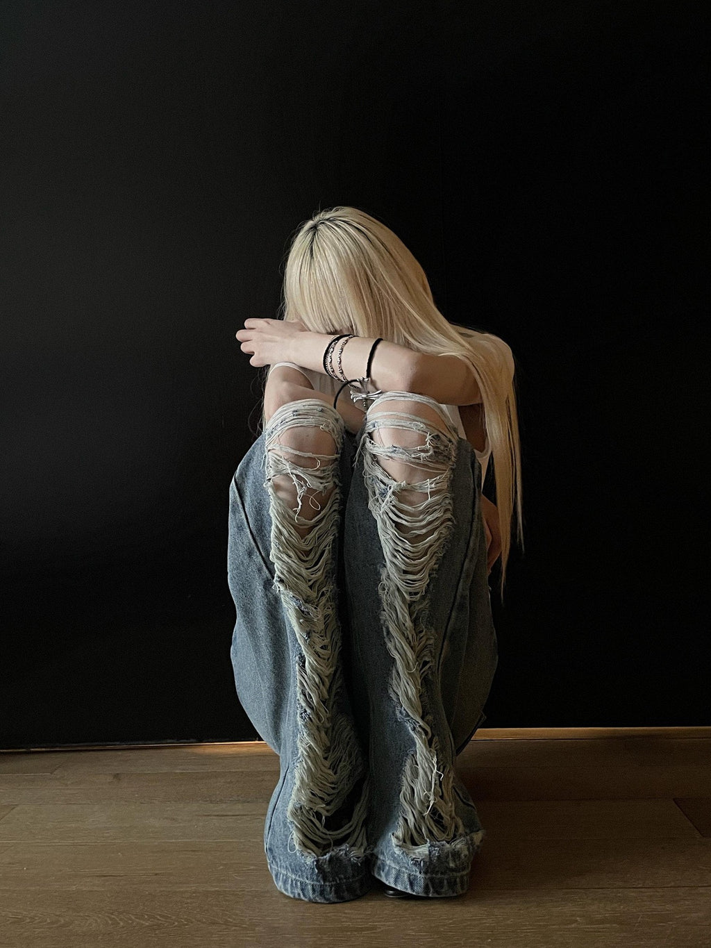 Rase le sol Distressed American Vintage Low Waist Micro Flare Women's Denim Bootcut Jeans