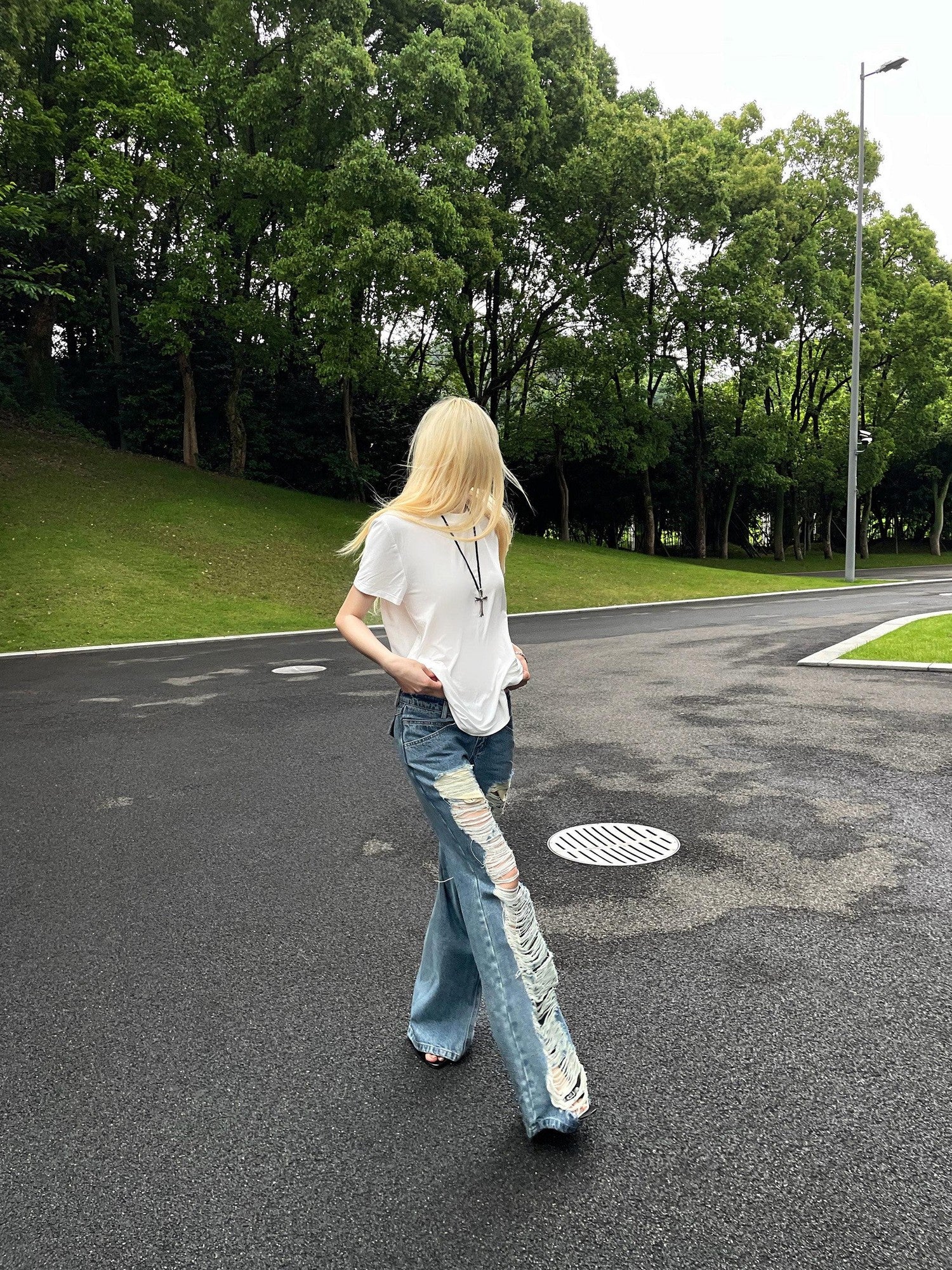 Rase le sol Distressed American Vintage Low Waist Micro Flare Women's Denim Bootcut Jeans