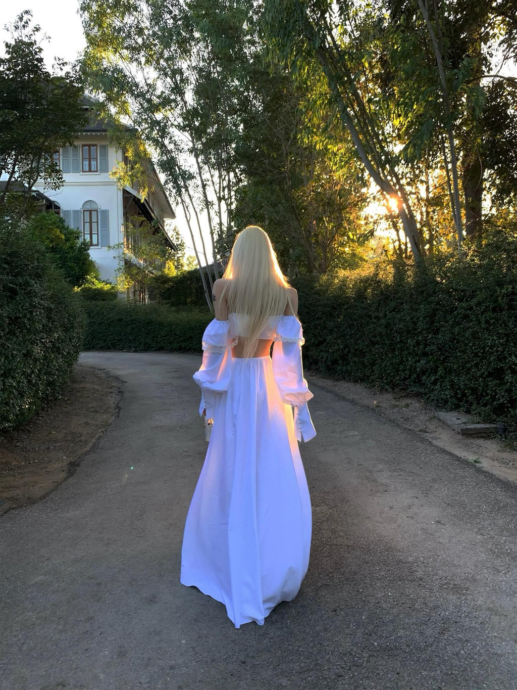 Rase le sol Ethereal Bow Bustier Long Sleeve Women's Matching Skirt Sets