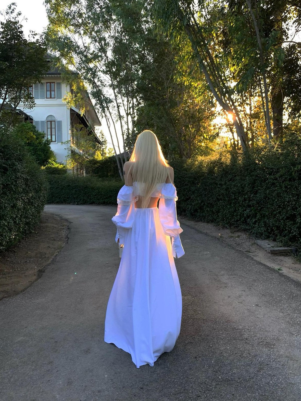 Rase le sol Ethereal Bow Bustier Long Sleeve Women's Matching Skirt Sets