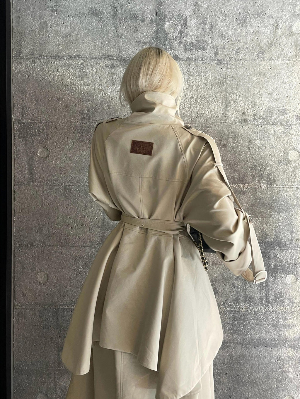 Rase le sol Flared Hem Longline Loose Fit Women's Cotton Blend Trench Coats