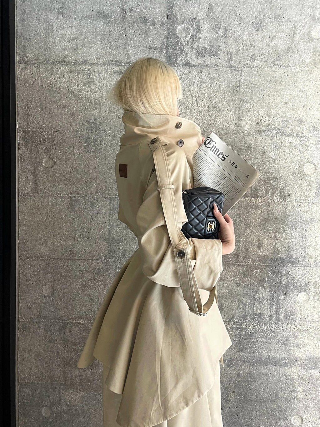 Rase le sol Flared Hem Longline Loose Fit Women's Cotton Blend Trench Coats