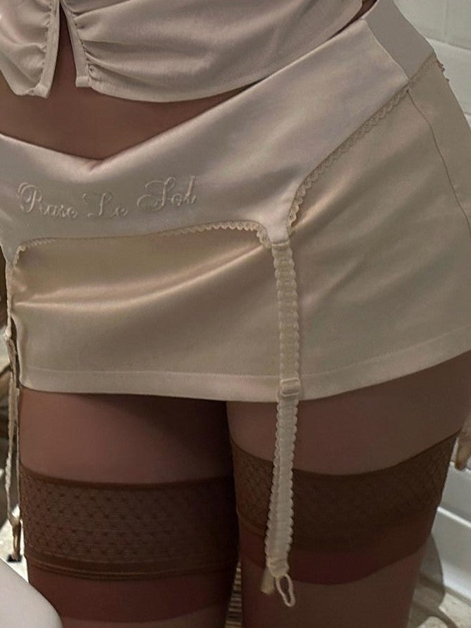 Rase le sol Foldover Waist Bodycon Hip Hugging Low Rise Women's Mini Skirts