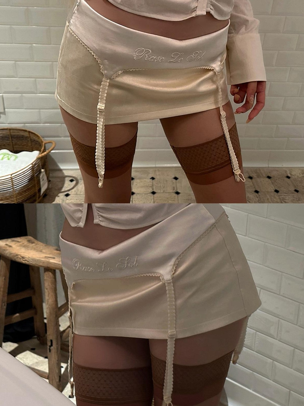 Rase le sol Foldover Waist Bodycon Hip Hugging Low Rise Women's Mini Skirts