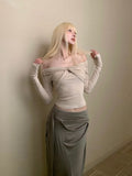 Rase_le_sol_Gray_Asymmetrical_Hem_Longline_Fitted_Women's_Bodycon_Skirts_892595729539_MISSTT