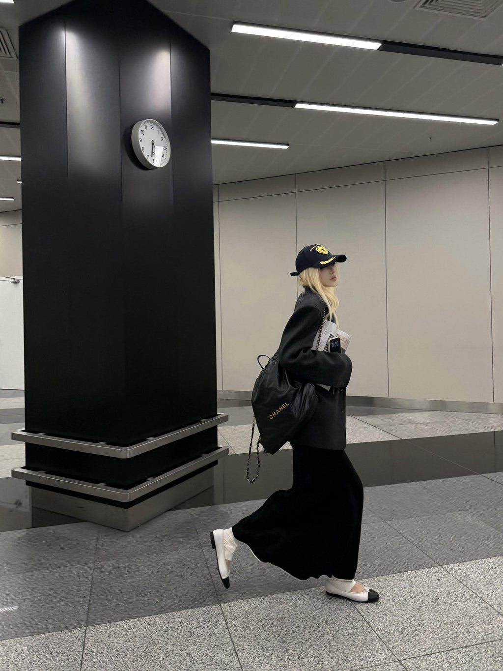 Rase le sol Grey Notched Lapel Oversized Loose Silhouette Women's Wool Blazers