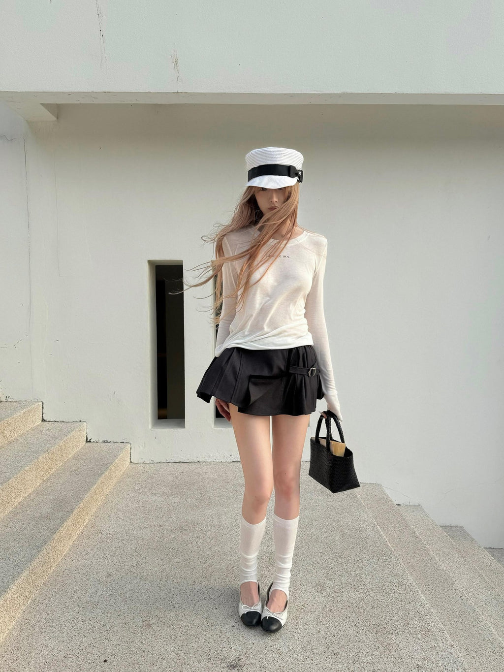 Rase le sol Grey Structured A Line Low Waist Mini Women's Pleated Skirts
