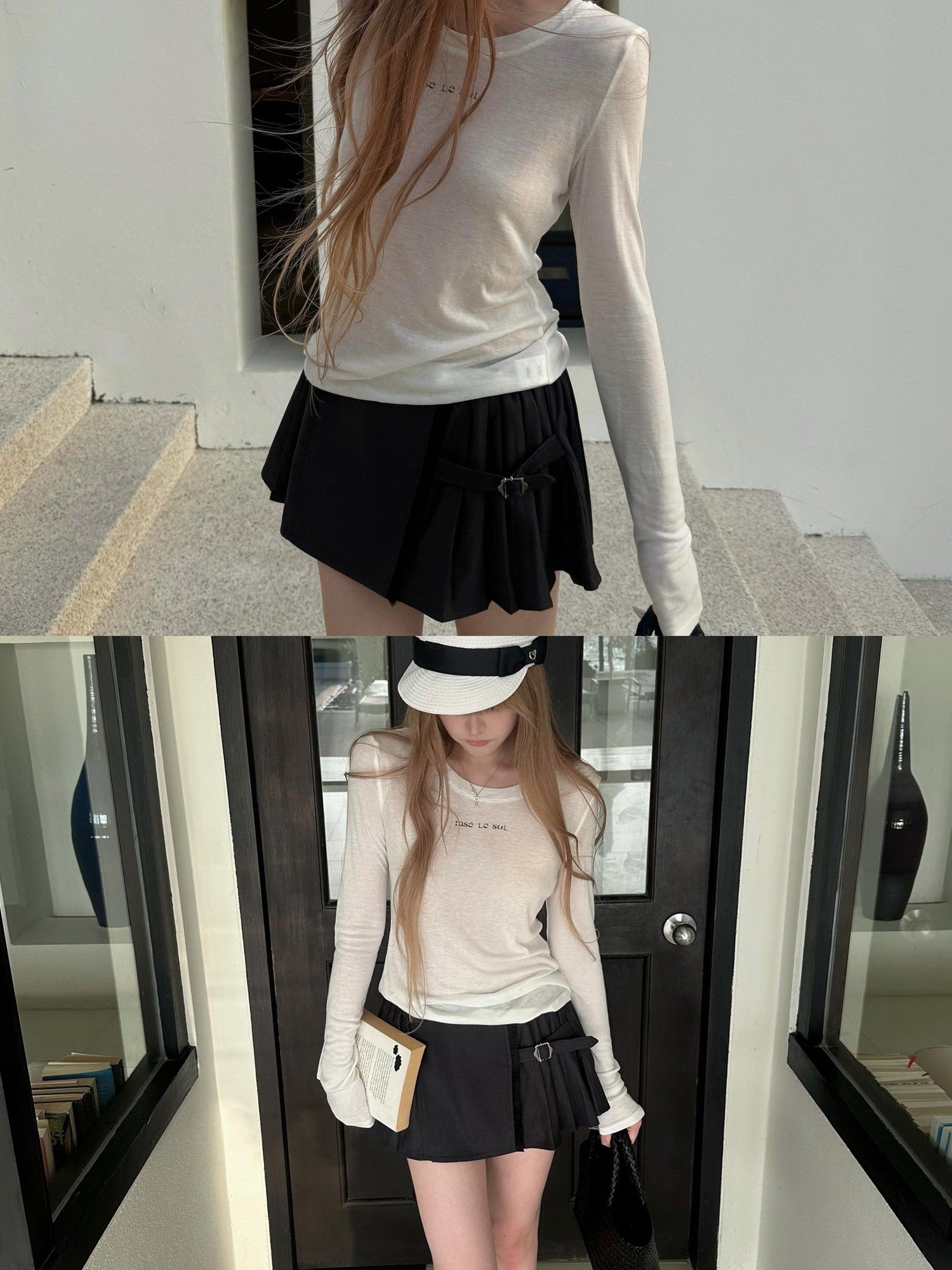 Rase le sol Grey Structured A Line Low Waist Mini Women's Pleated Skirts
