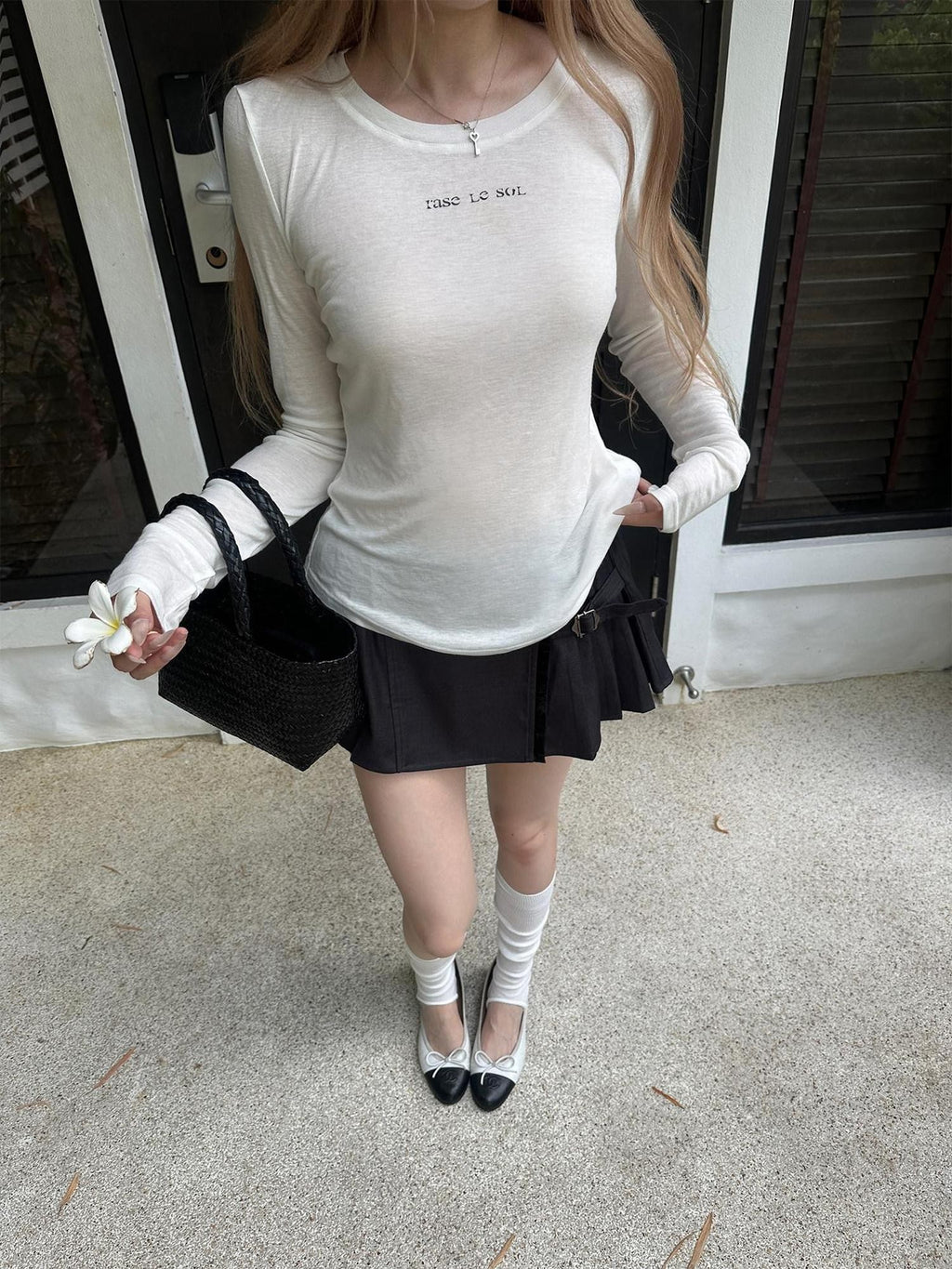 Rase le sol Hazy Halo Sheer Sun Protective Coverup Women's Tencel Wool Long Sleeve T-shirts