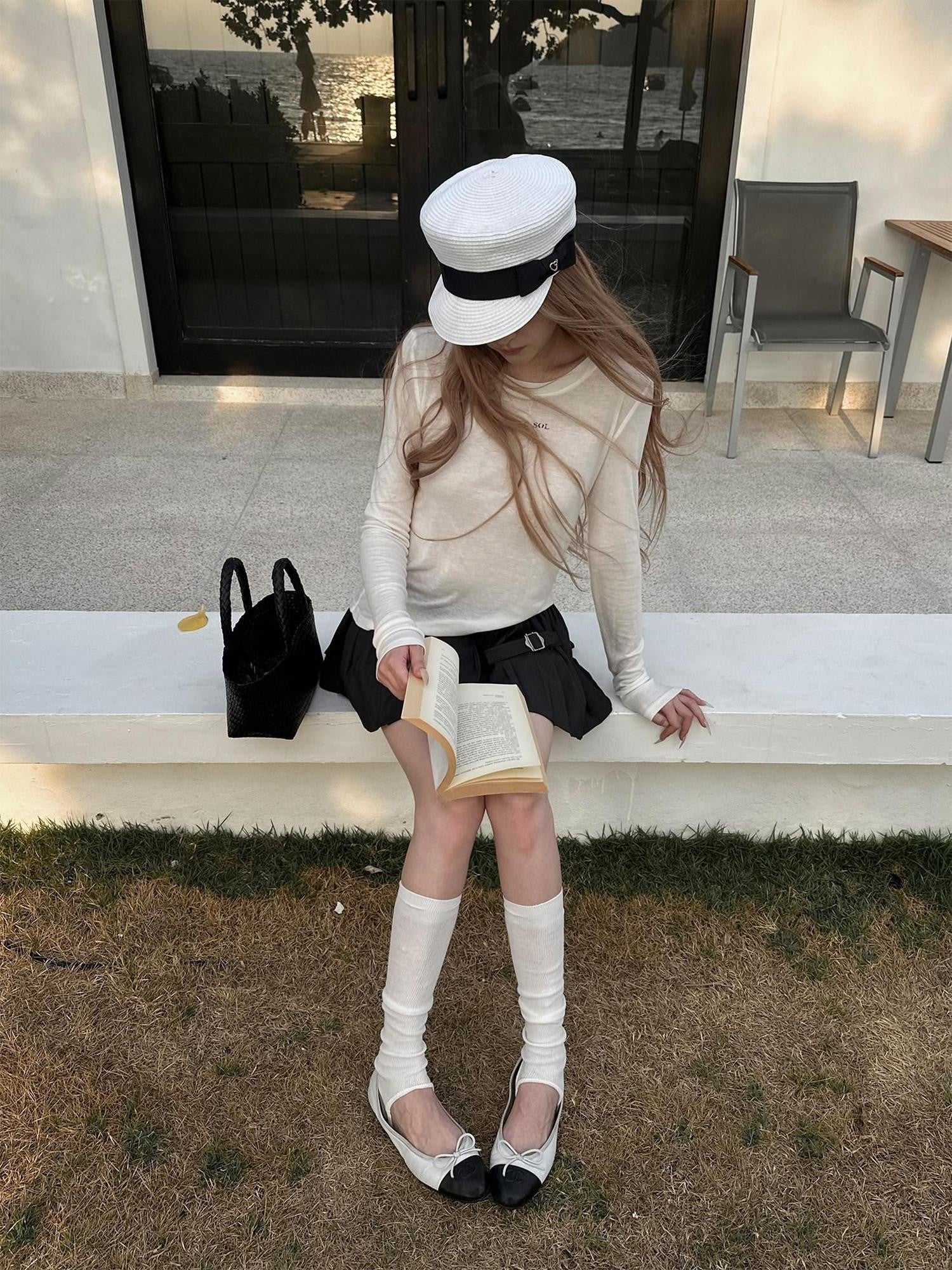 Rase le sol Hazy Halo Sheer Sun Protective Coverup Women's Tencel Wool Long Sleeve T-shirts