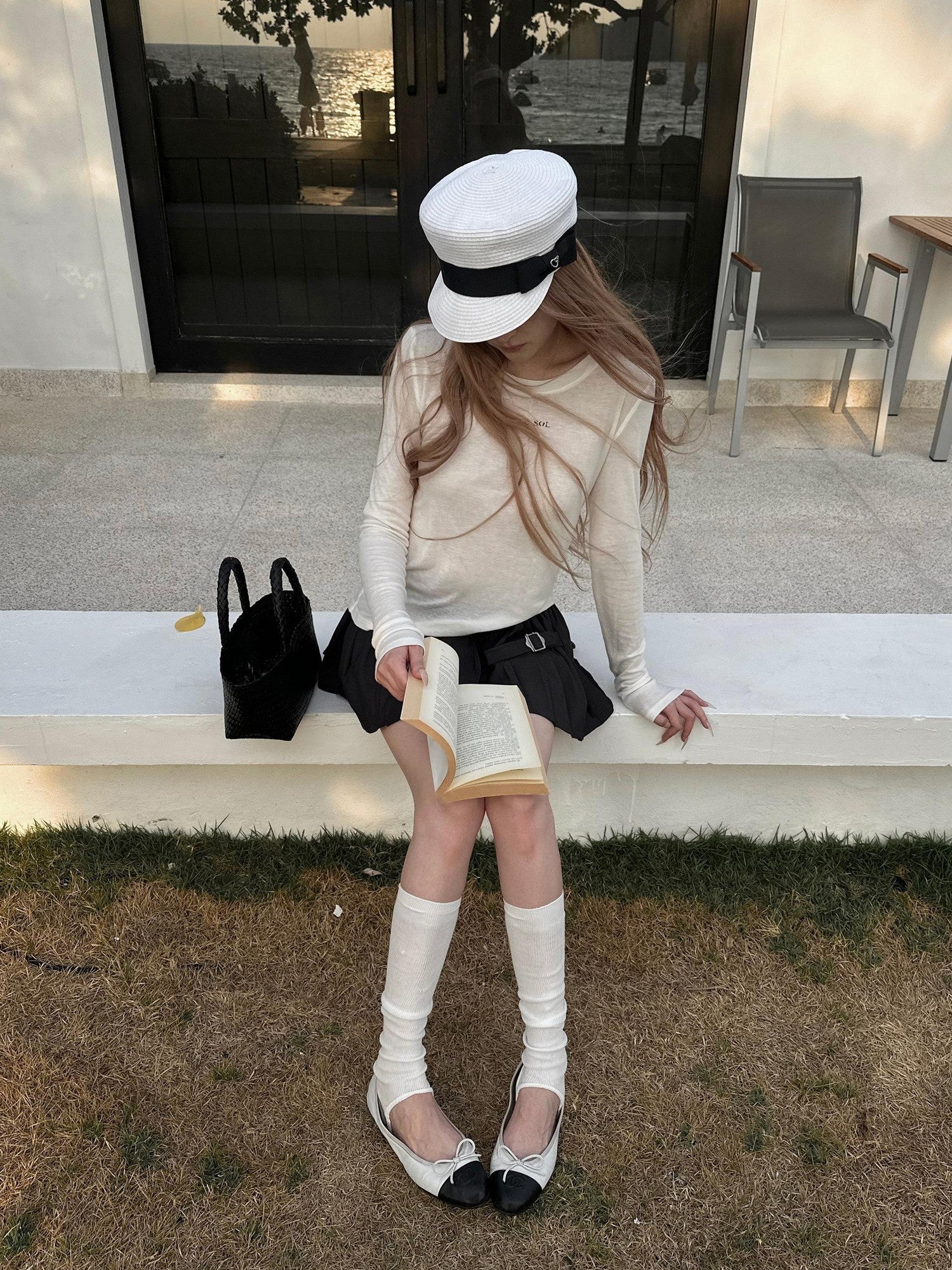 Rase le sol Hazy Halo Sheer Sun Protective Coverup Women's Tencel Wool Long Sleeve T-shirts