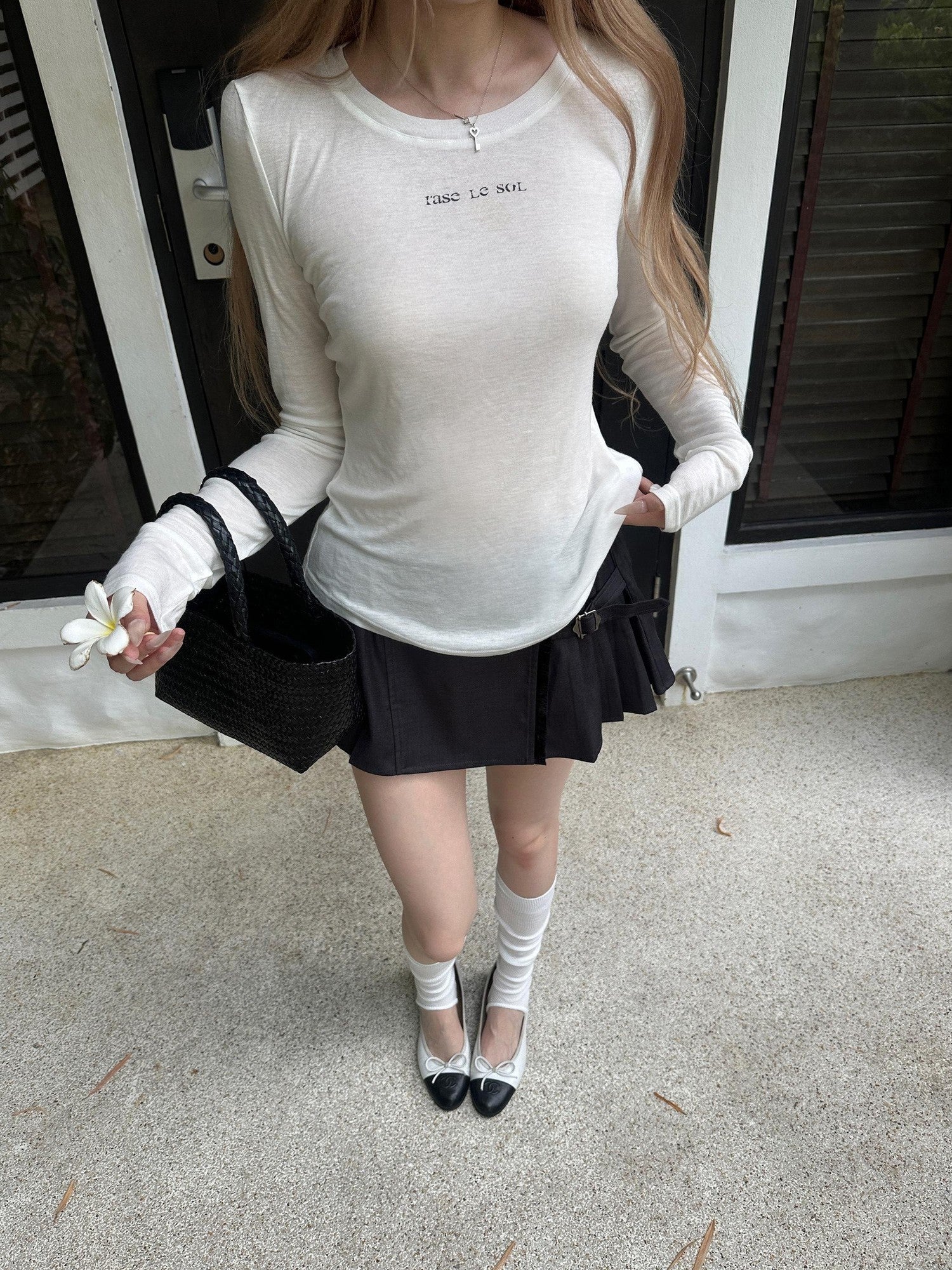 Rase le sol Hazy Halo Sheer Sun Protective Coverup Women's Tencel Wool Long Sleeve T-shirts
