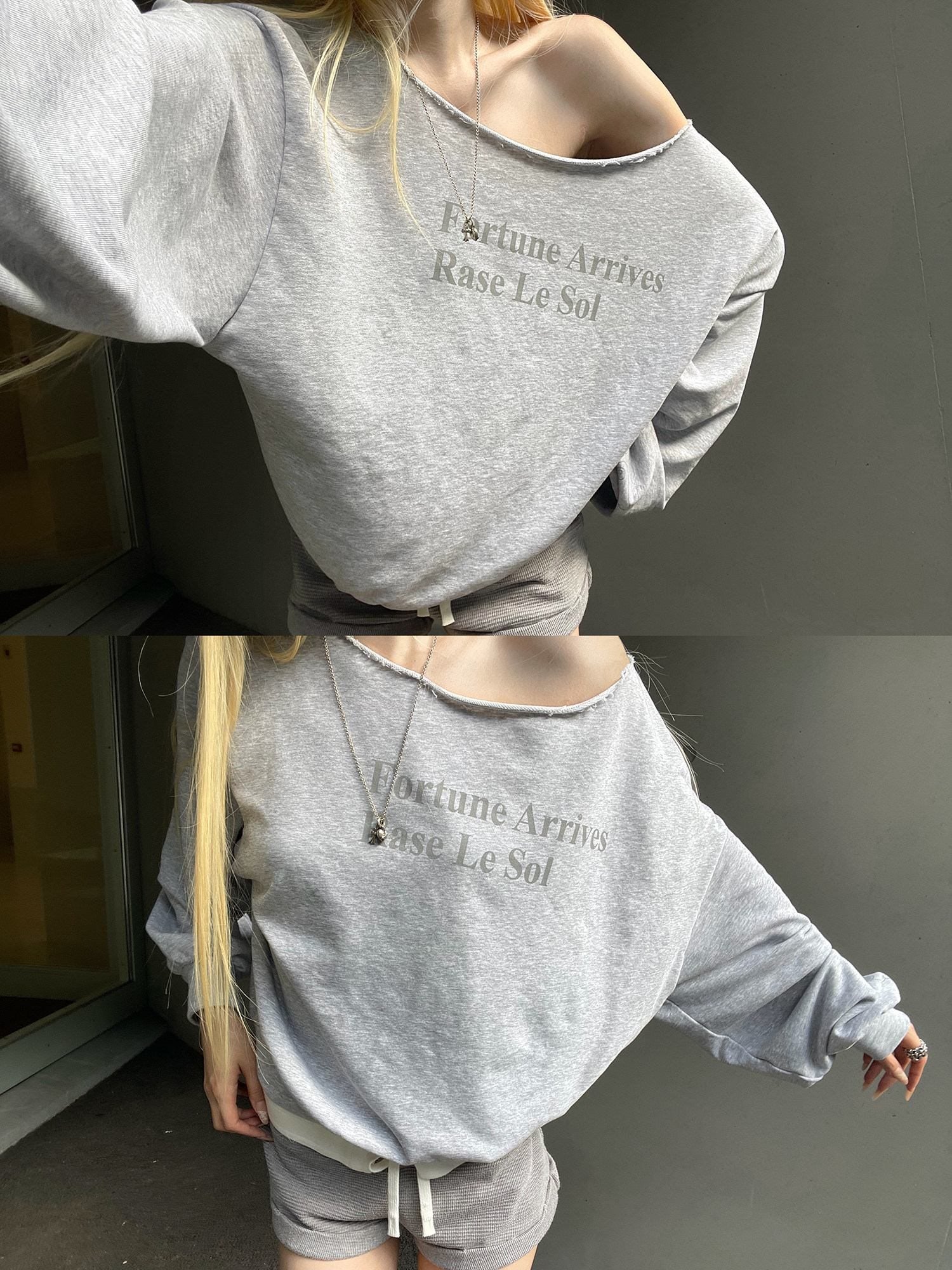 Rase_le_sol_Heather_Gray_Asymmetric_Shoulder_Print_Women's_American_Oversized_Hoodies_1066393324473_MISSTT