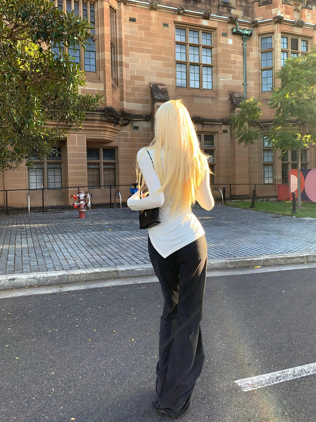 Rase le sol Irregular Hem Asymmetric Shoulder Slim Fit Women's Long Sleeve T-shirts