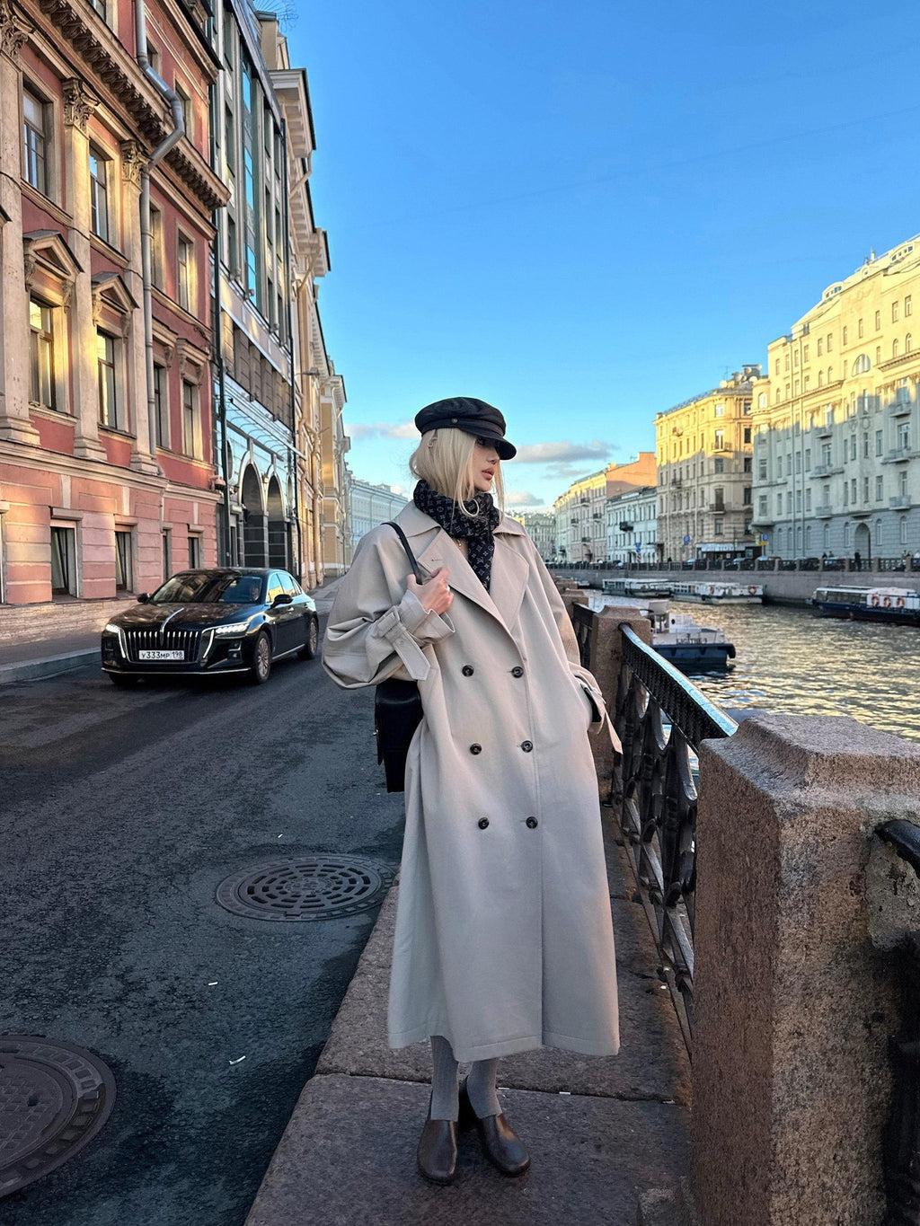 Rase le sol Khaki Oversized Longline Quilted Women's Cotton Padded Trench Coats