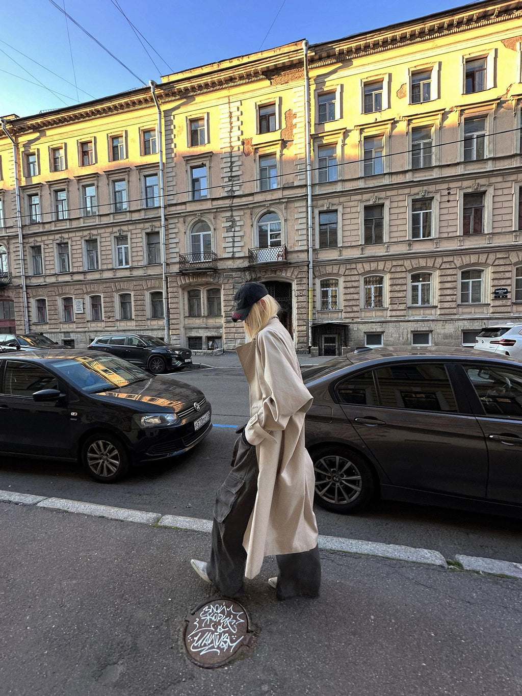 Rase le sol Khaki Oversized Longline Quilted Women's Cotton Padded Trench Coats