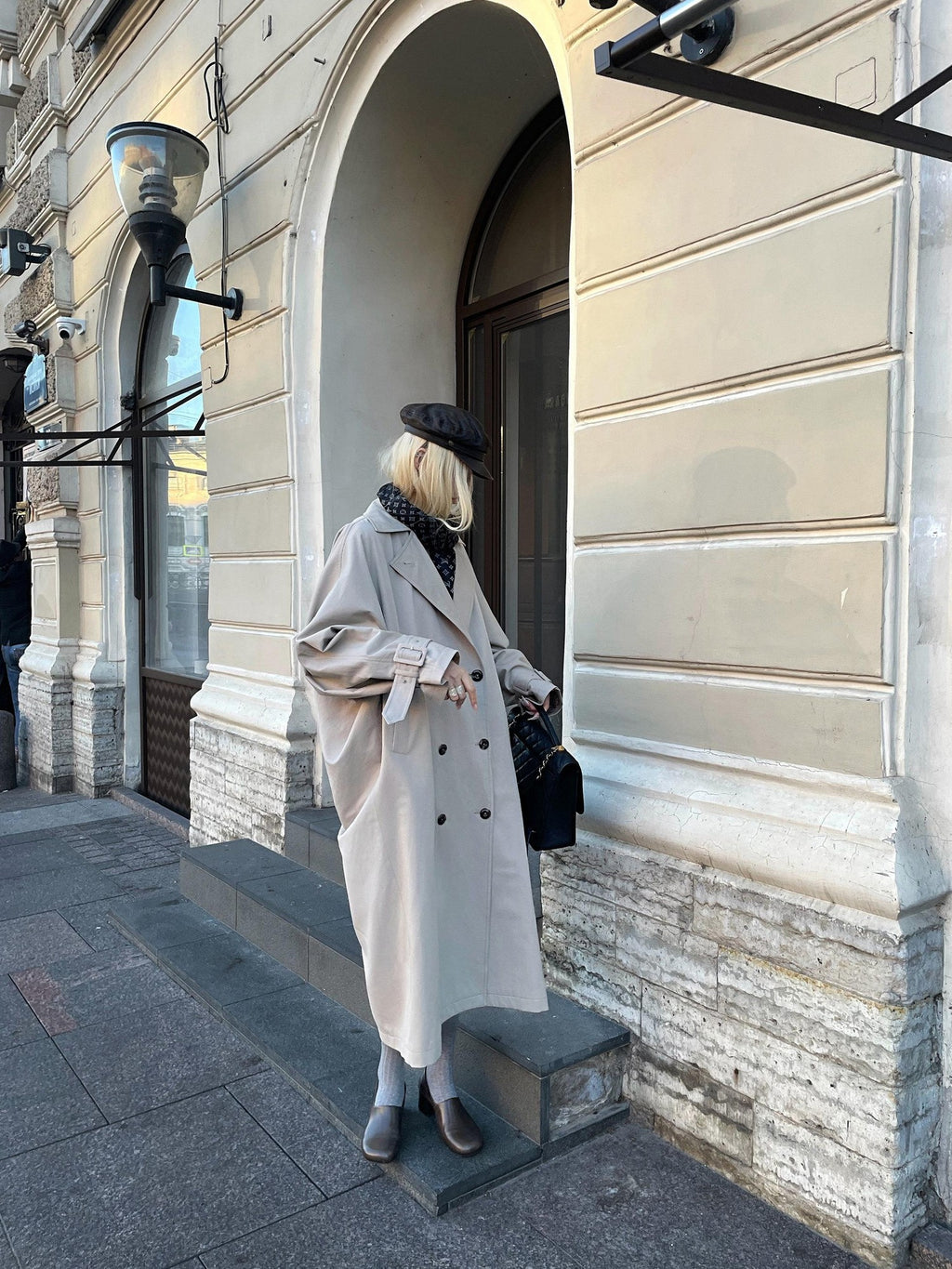 Rase le sol Khaki Oversized Longline Quilted Women's Cotton Padded Trench Coats