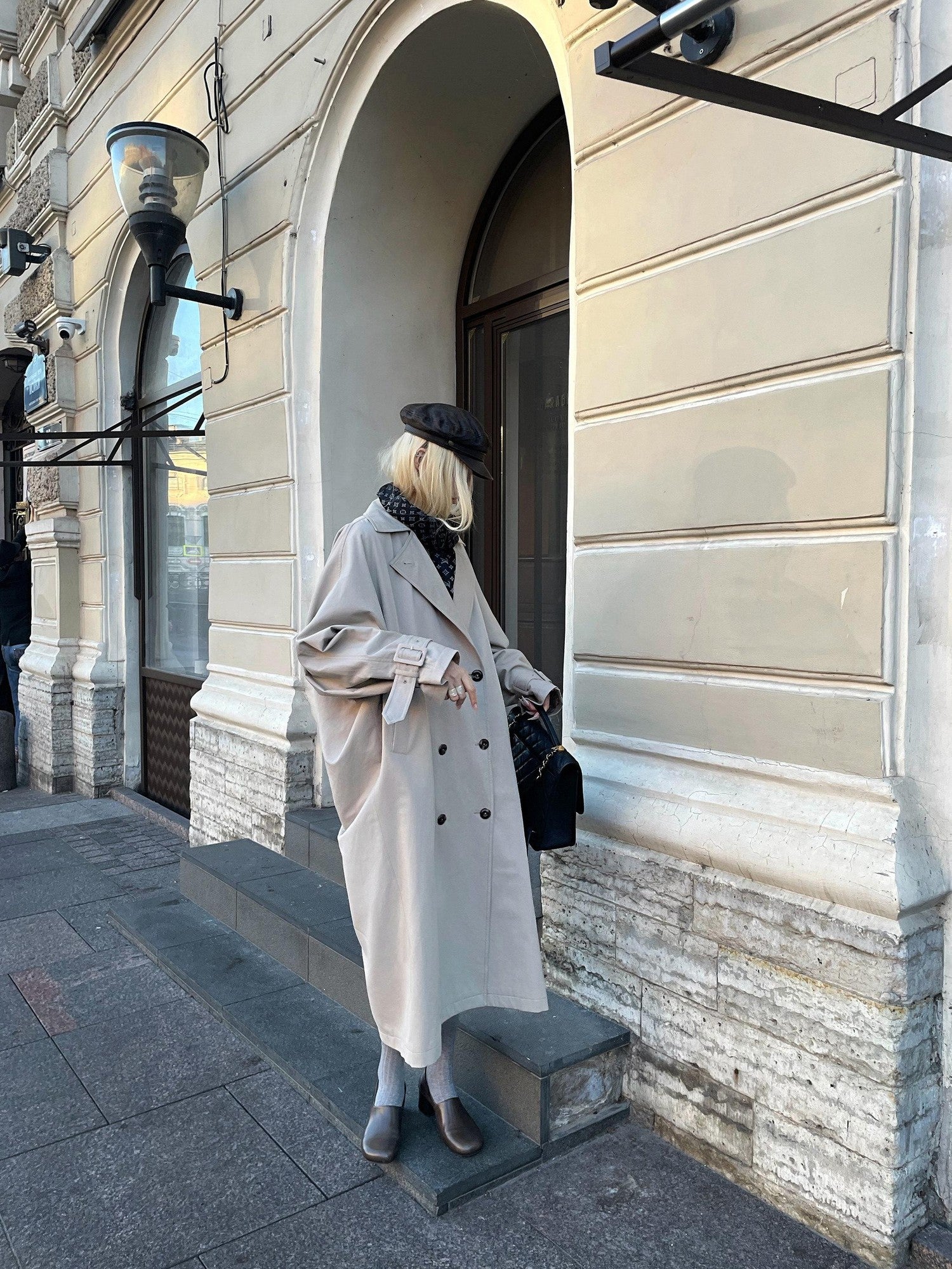 Rase le sol Khaki Oversized Longline Quilted Women's Cotton Padded Trench Coats