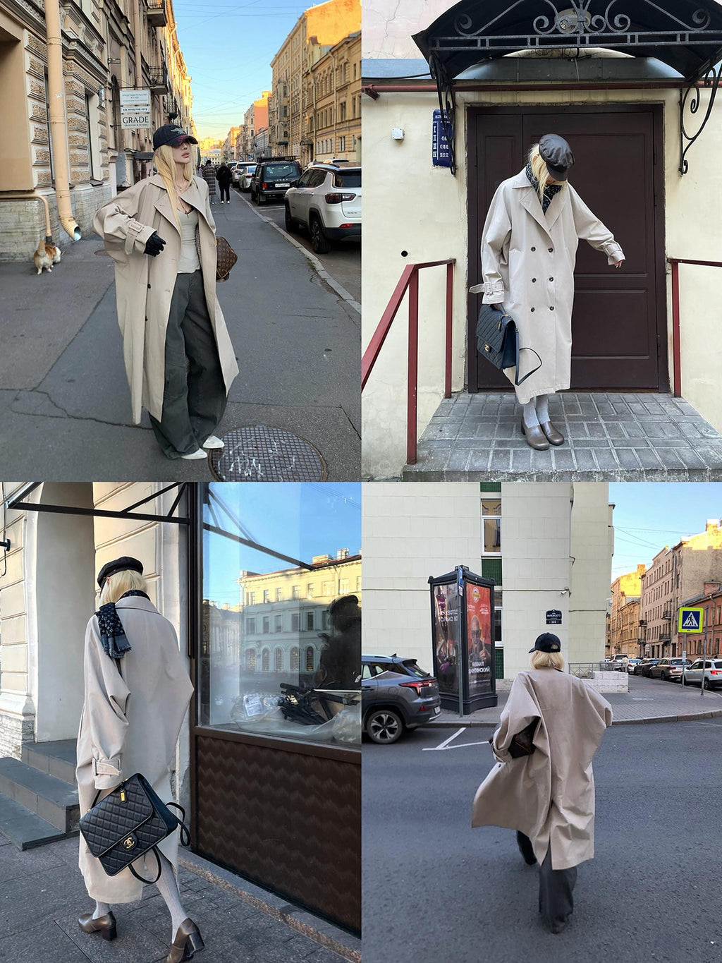 Rase le sol Khaki Oversized Longline Quilted Women's Cotton Padded Trench Coats