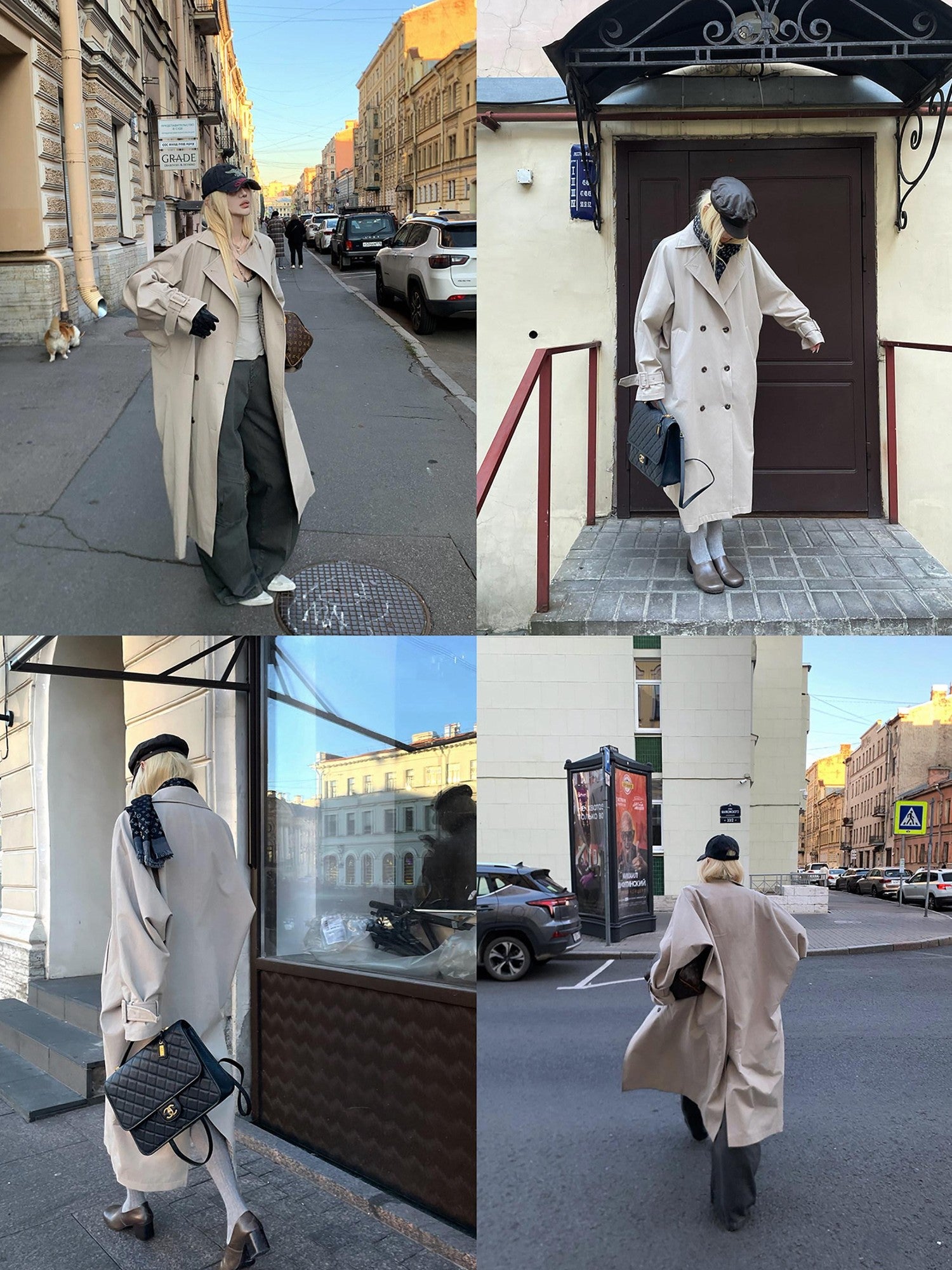 Rase le sol Khaki Oversized Longline Quilted Women's Cotton Padded Trench Coats