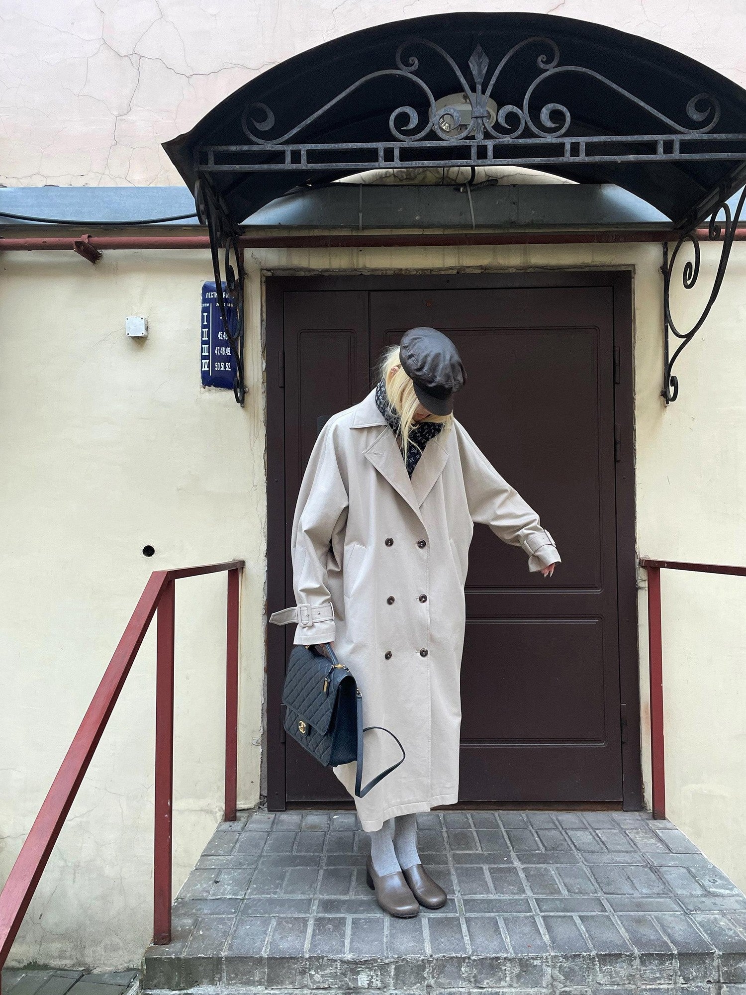 Rase le sol Khaki Oversized Longline Quilted Women's Cotton Padded Trench Coats