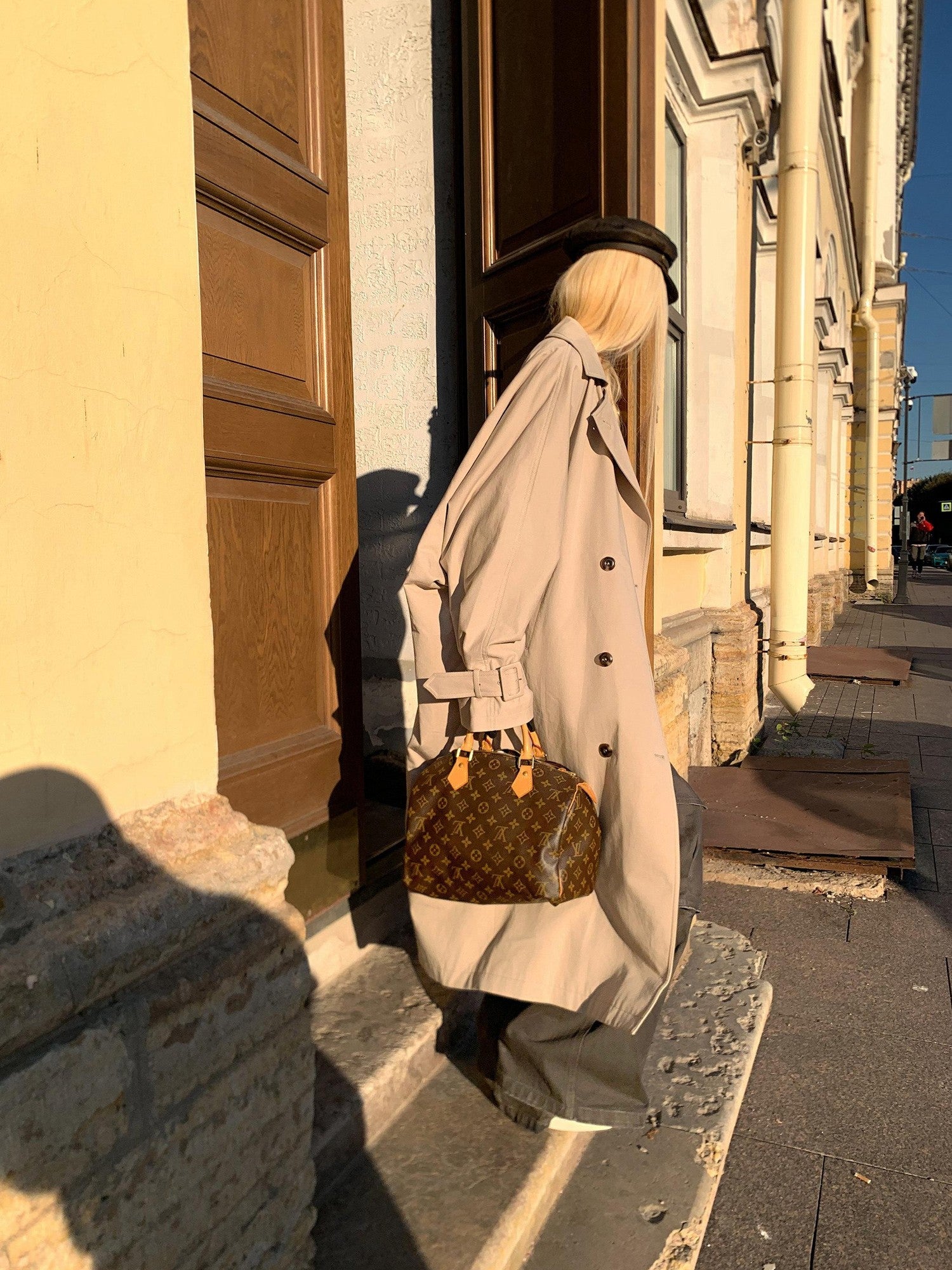 Rase le sol Khaki Oversized Longline Quilted Women's Cotton Padded Trench Coats