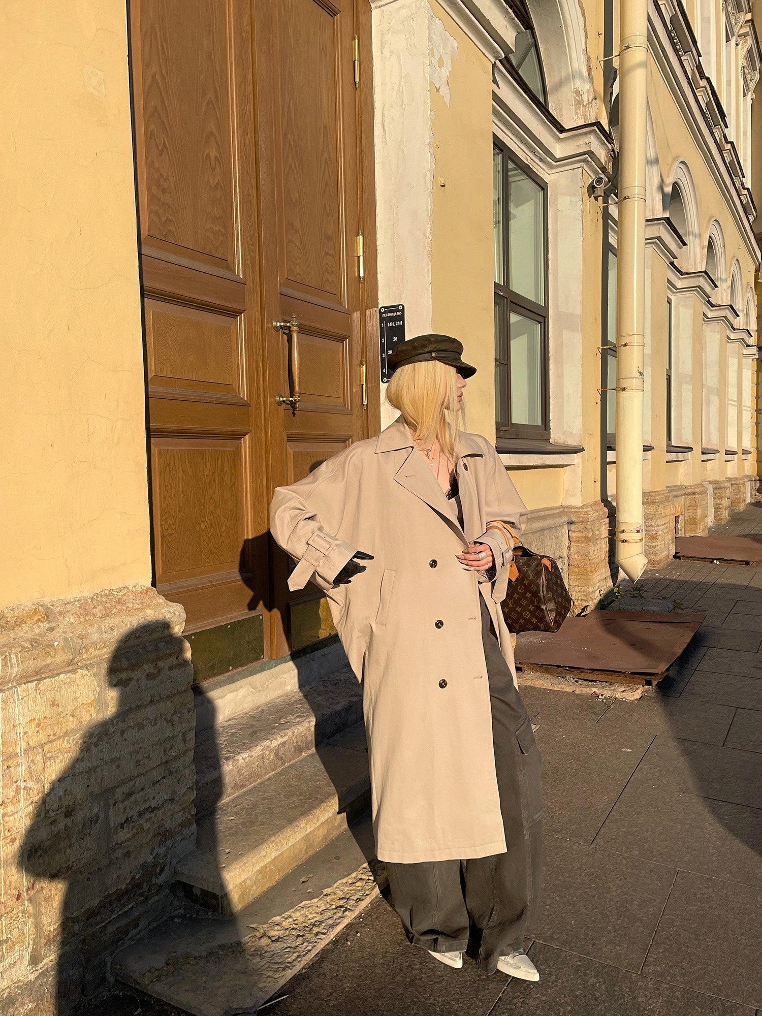 Rase le sol Khaki Oversized Longline Quilted Women's Cotton Padded Trench Coats