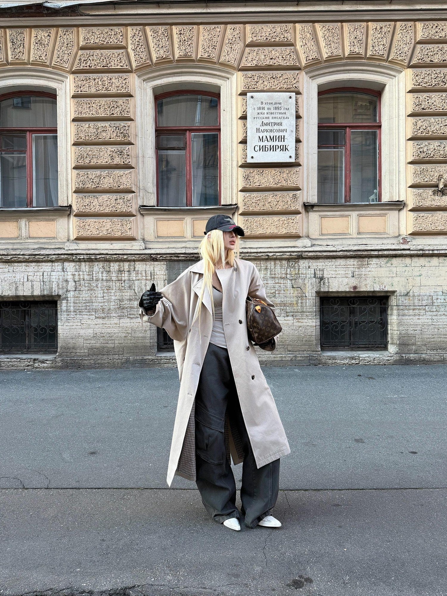 Rase le sol Khaki Oversized Longline Quilted Women's Cotton Padded Trench Coats