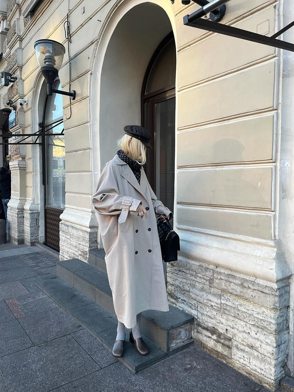 Rase le sol Khaki Oversized Longline Quilted Women's Cotton Padded Trench Coats