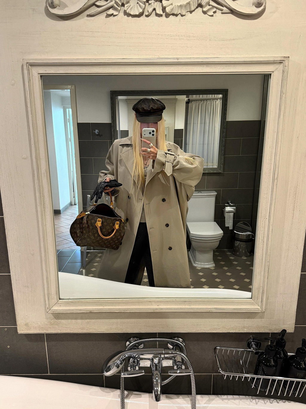 Rase le sol Khaki Oversized Longline Quilted Women's Cotton Padded Trench Coats