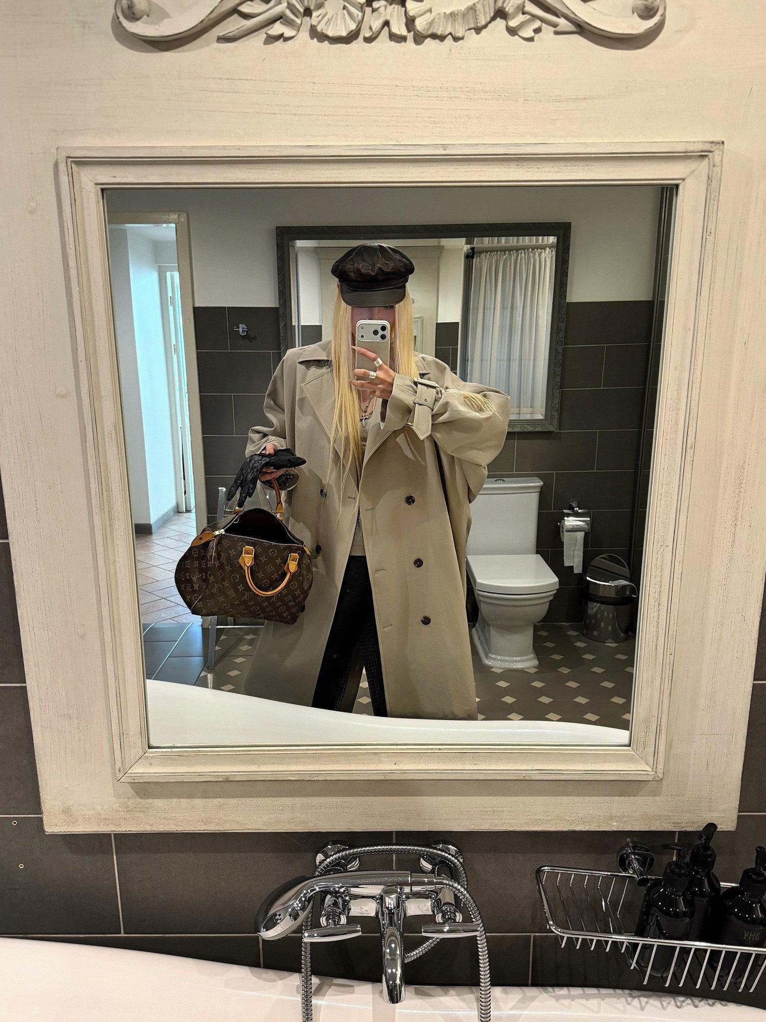 Rase le sol Khaki Oversized Longline Quilted Women's Cotton Padded Trench Coats
