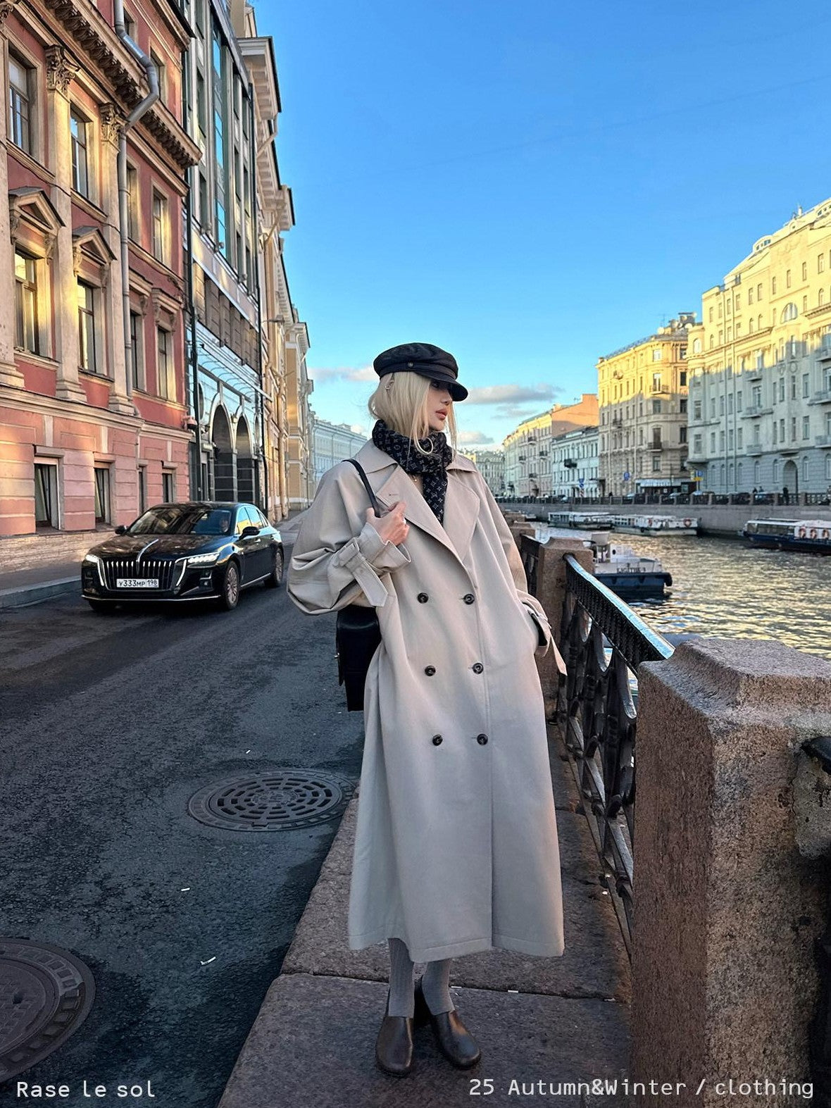 Rase le sol Khaki Oversized Longline Quilted Women's Cotton Padded Trench Coats