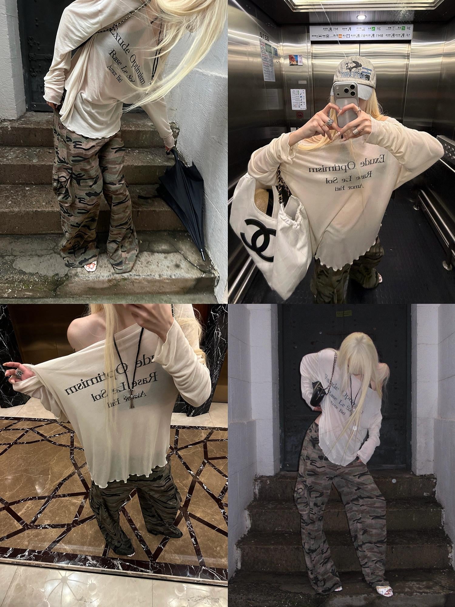 Rase le sol Light Sunproof Coverup Relaxed Streetwear Women's Tencel Long Sleeve T-shirts