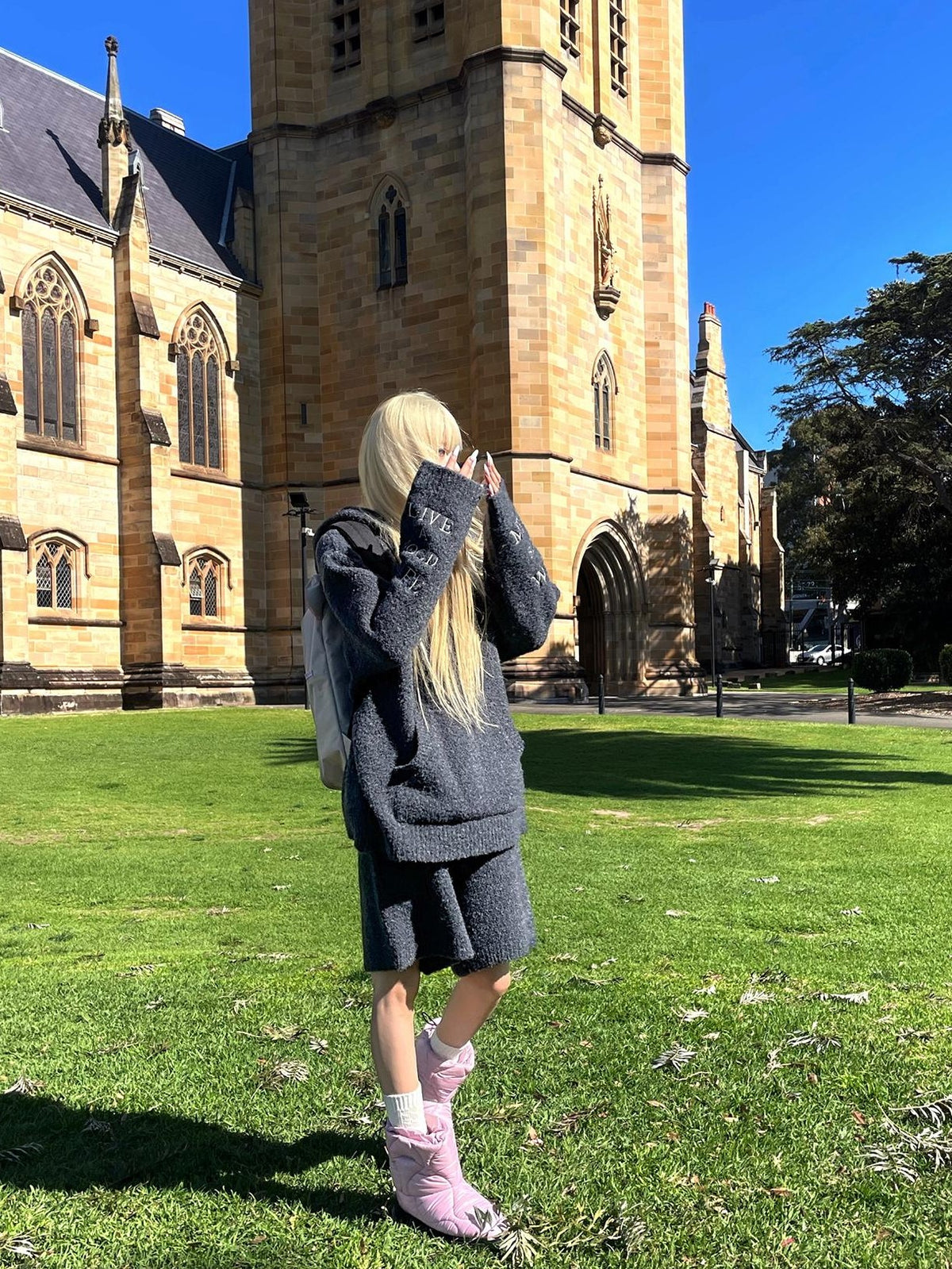 Rase le sol Loop Yarn Embroidered Knit Hooded Women's Casual Top & Shorts Sets