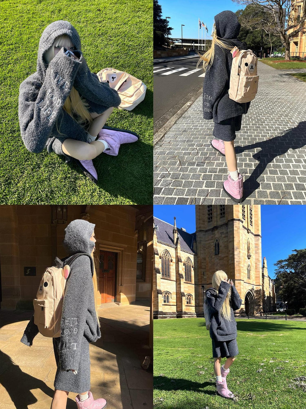 Rase le sol Loop Yarn Embroidered Knit Hooded Women's Casual Top & Shorts Sets