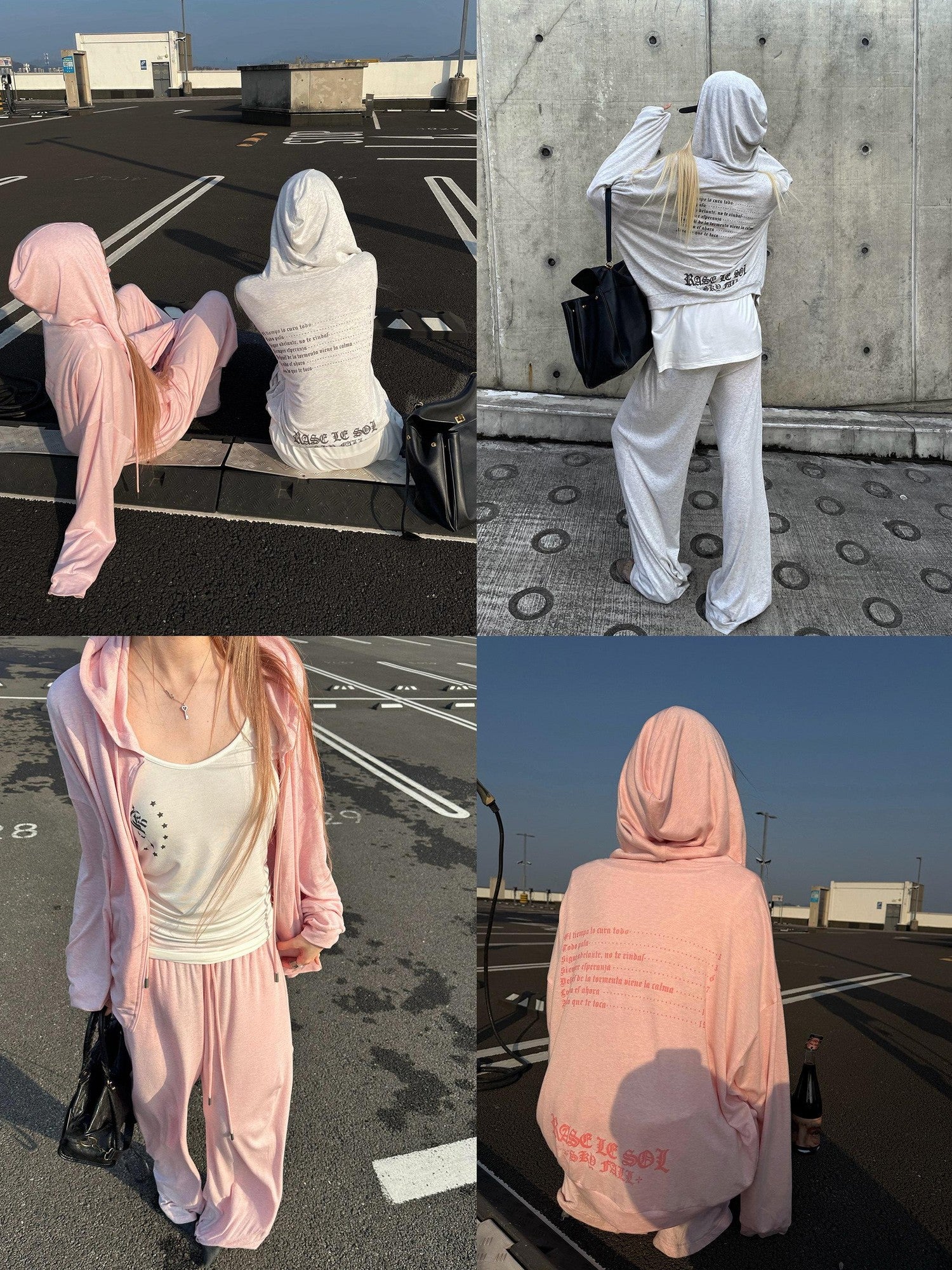 Rase le sol Lounge Relaxed Hooded Sweatshirt And Casual Pants Women's Tracksuit Sets
