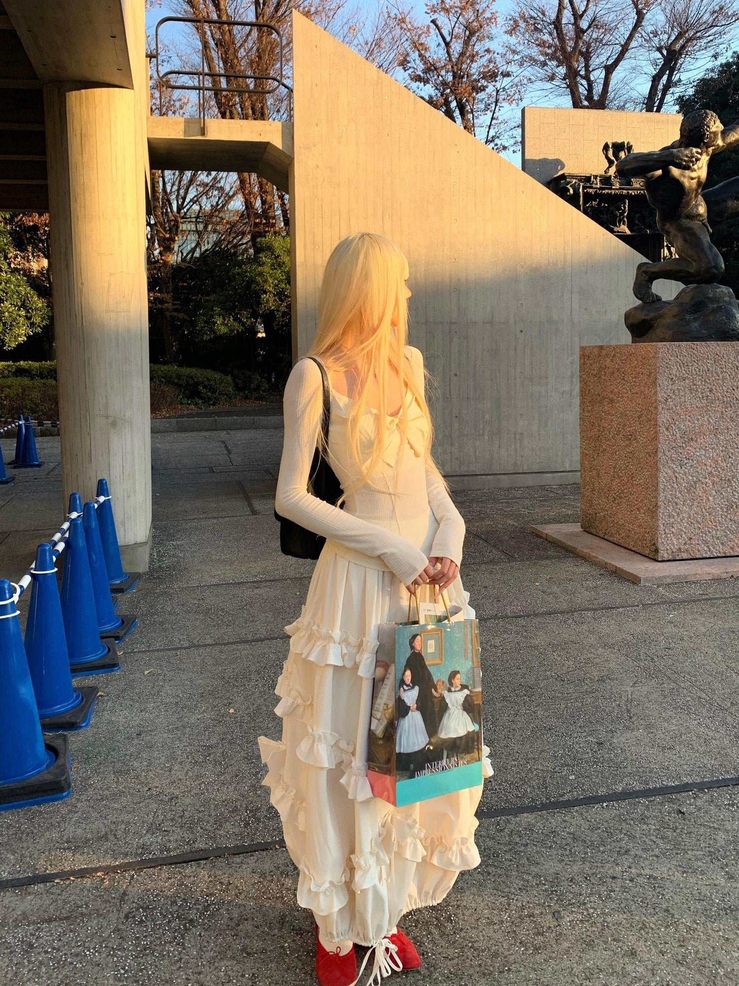 Rase le sol Loveletter Print Bow Slim Waist Women's Long Sleeve T-shirts