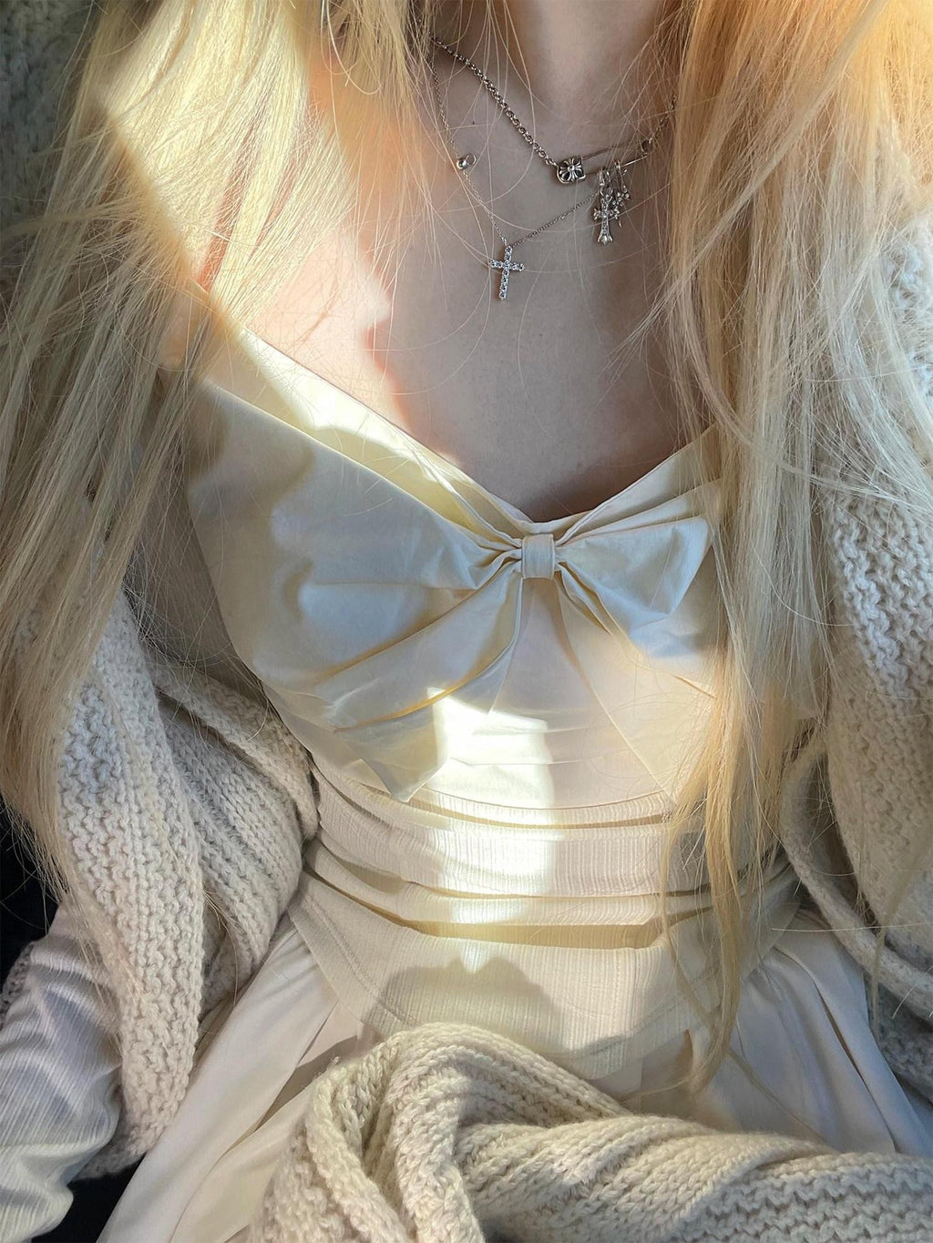 Rase le sol Loveletter Print Bow Slim Waist Women's Long Sleeve T-shirts