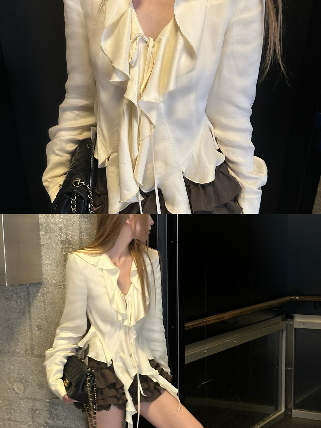 Rase le sol Moonlight Ruffle Tie Waist Lyocell Women's Blouses