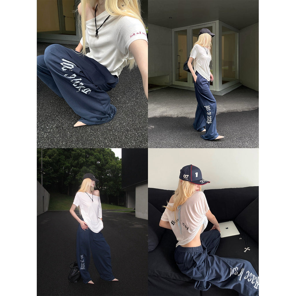 Rase_le_sol_Navy_Printed_American_Loose_Straight_Women's_Wide-leg_Pants_1049403097652_MISSTT