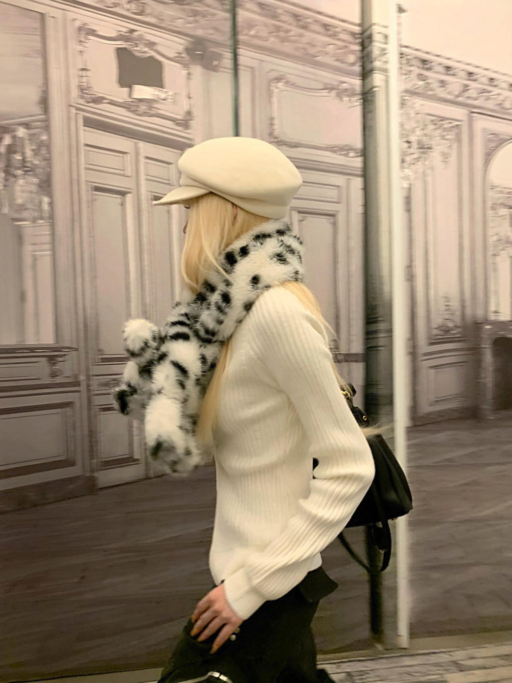 Rase le sol Off White Double Zipper High Neck Women's Knitted Sweater Cardigans