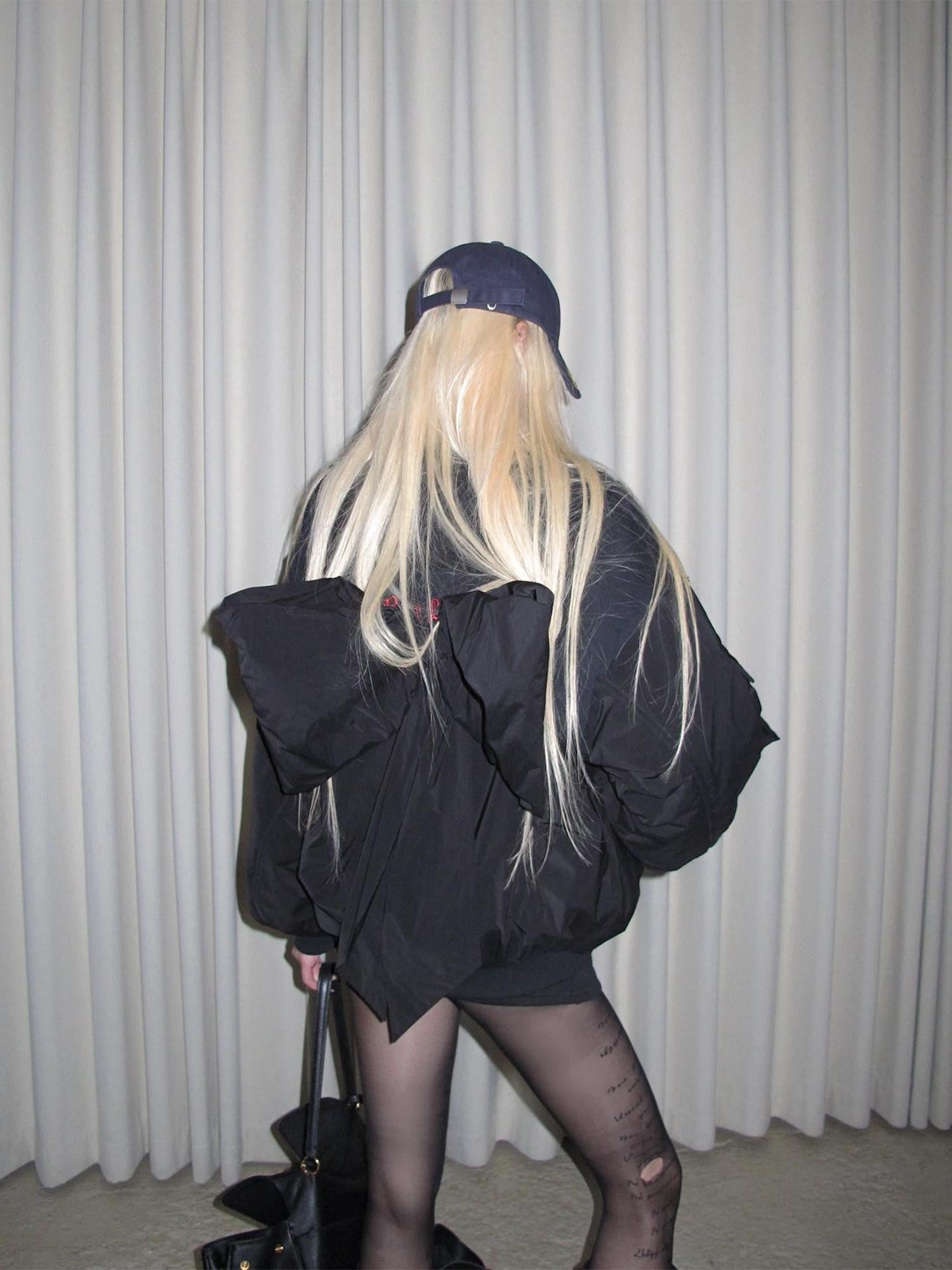 Rase le sol Oversized Detachable Bow Women's Padded Cotton Bomber Jackets